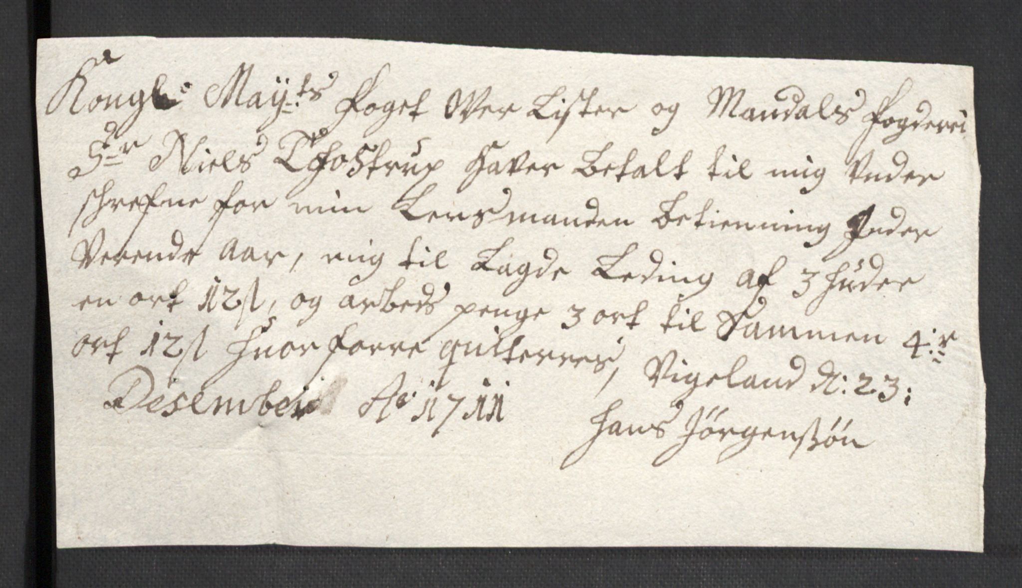 Rentekammeret inntil 1814, Reviderte regnskaper, Fogderegnskap, AV/RA-EA-4092/R43/L2554: Fogderegnskap Lista og Mandal, 1711, p. 157