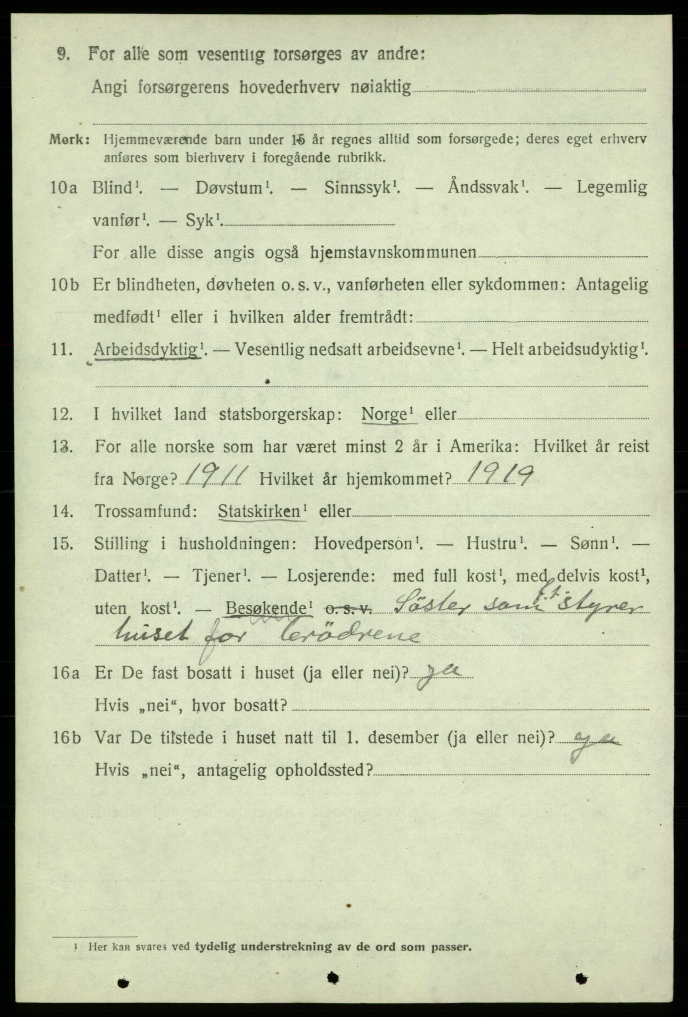 SAB, 1920 census for Strandebarm, 1920, p. 4373