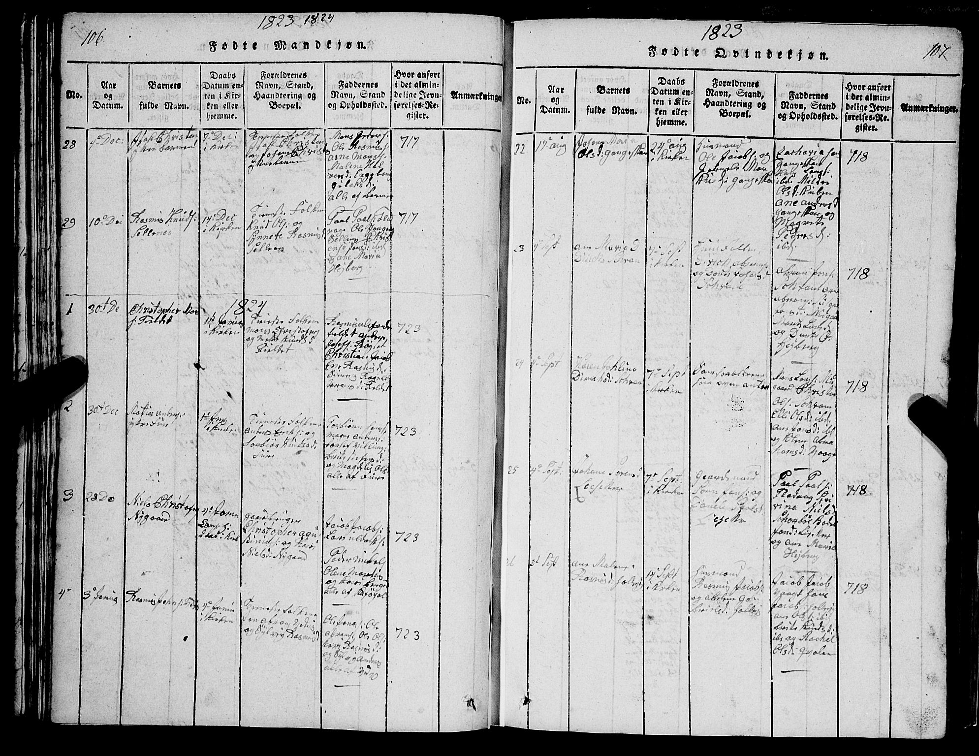 Selje sokneprestembete, AV/SAB-A-99938/H/Ha/Hab/Haba: Parish register (copy) no. A 1, 1816-1828, p. 106-107