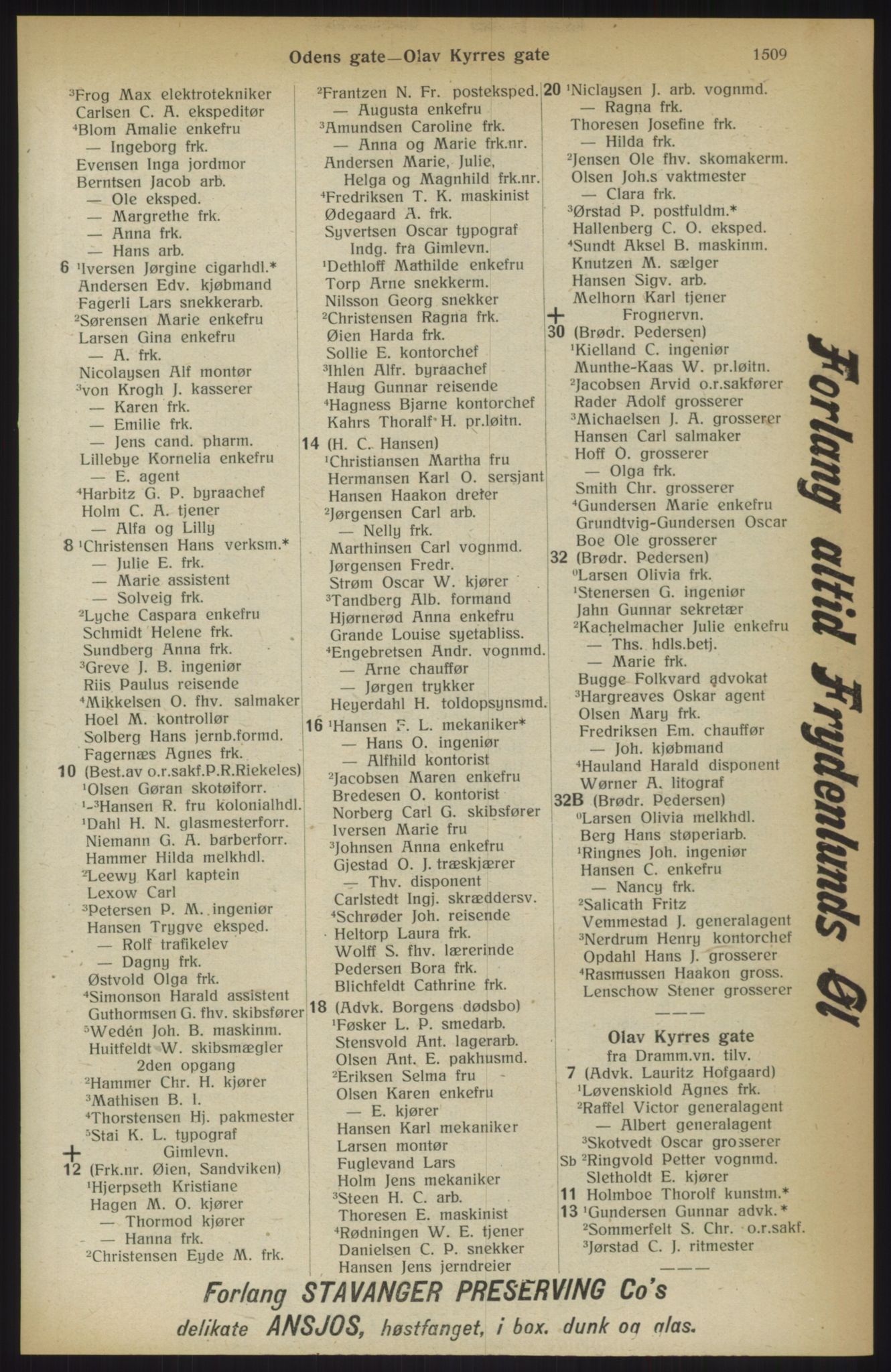 Kristiania/Oslo adressebok, PUBL/-, 1914, p. 1509