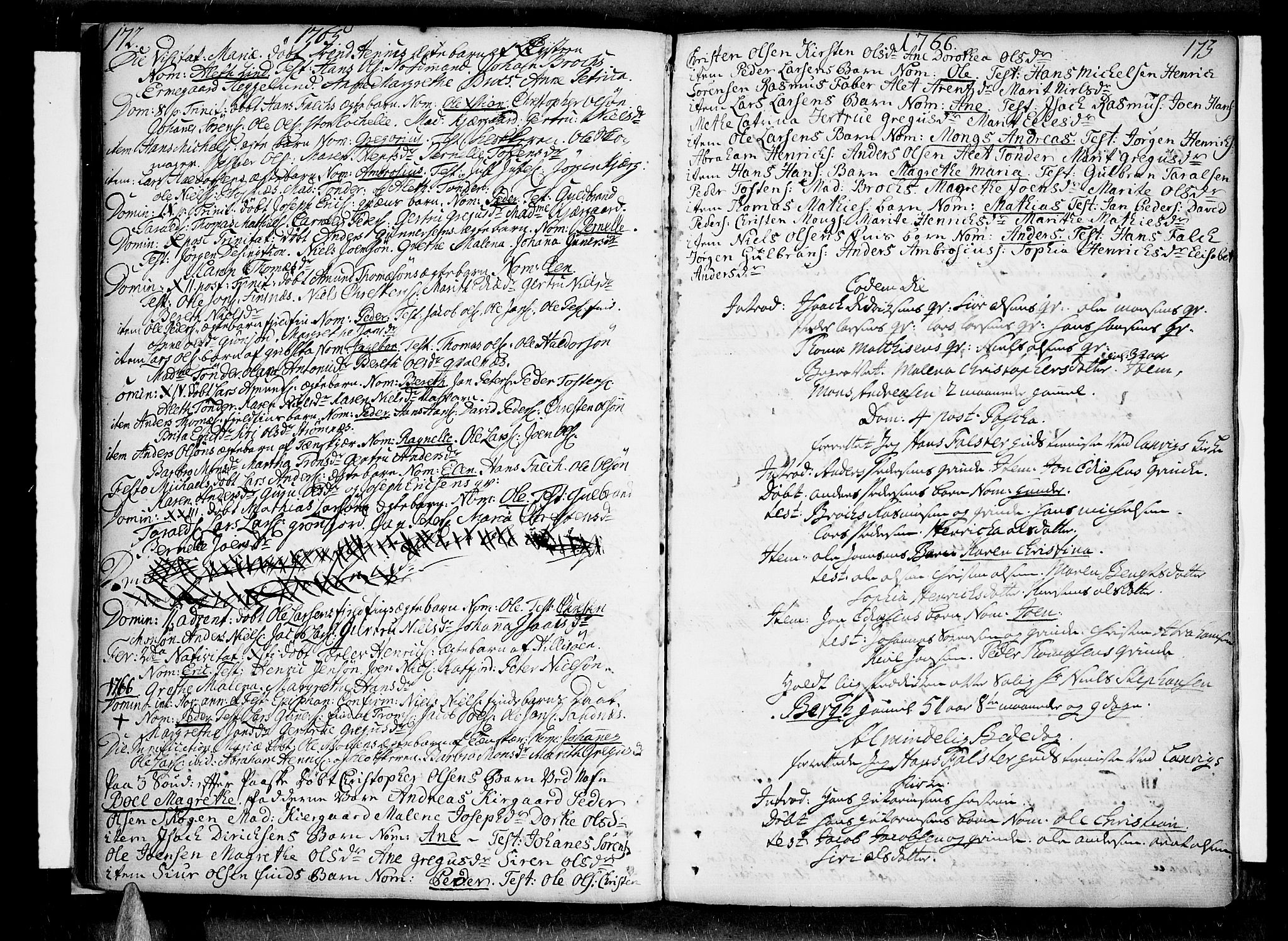 Lenvik sokneprestembete, SATØ/S-1310/H/Ha/Haa/L0001kirke: Parish register (official) no. 1, 1753-1783, p. 172-173