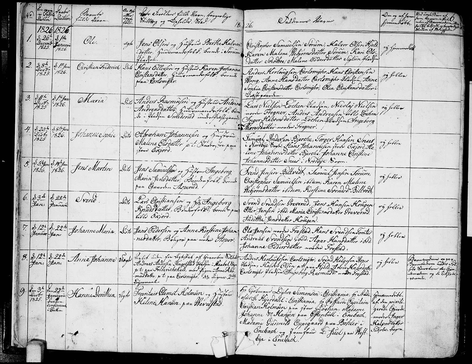 Kråkstad prestekontor Kirkebøker, SAO/A-10125a/F/Fa/L0004: Parish register (official) no. I 4, 1825-1837, p. 6