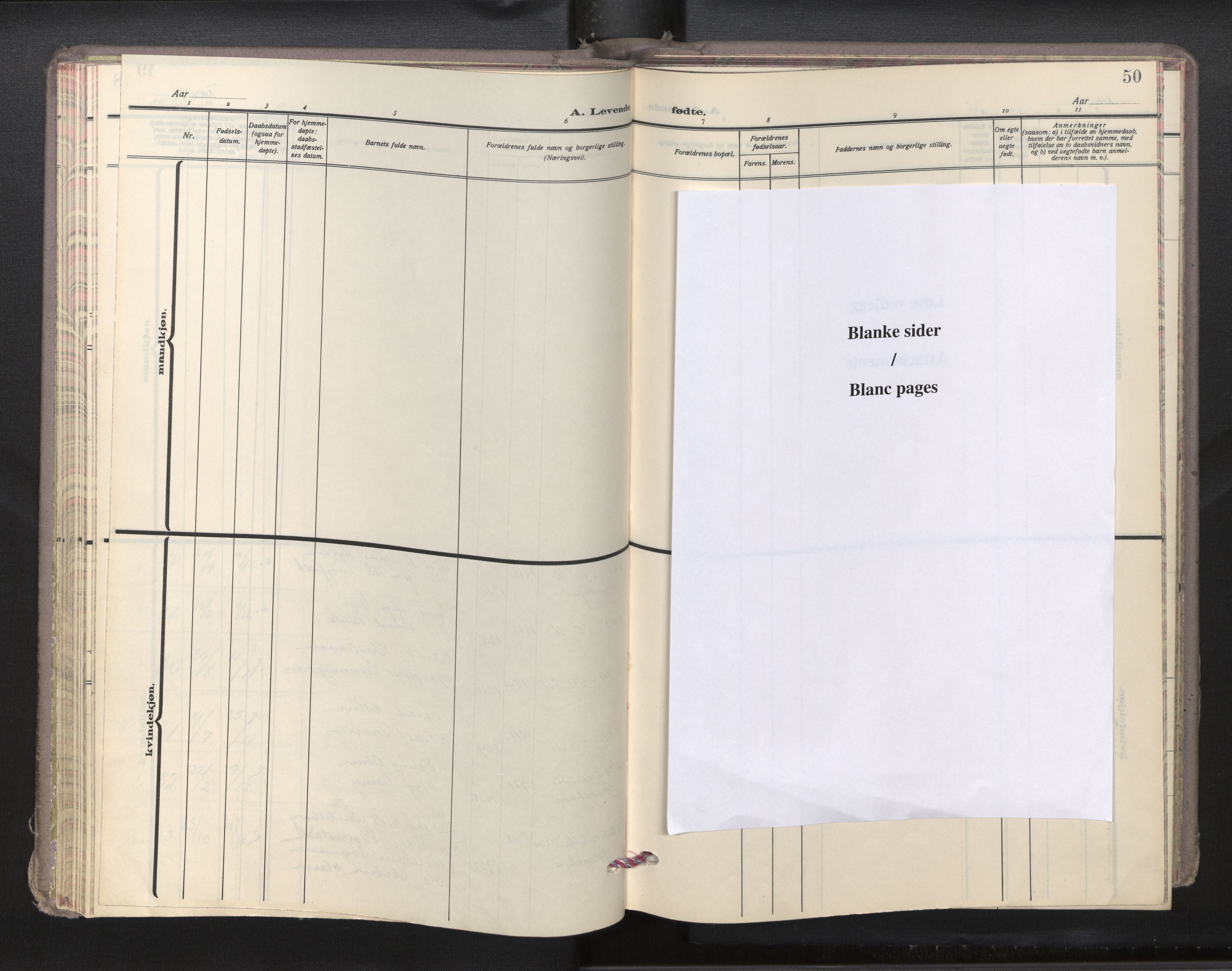 Den norske sjømannsmisjon i utlandet/New York, SAB/SAB/PA-0110/H/Ha/L0009: Parish register (official) no. A 9, 1935-1945, p. 49b-50a