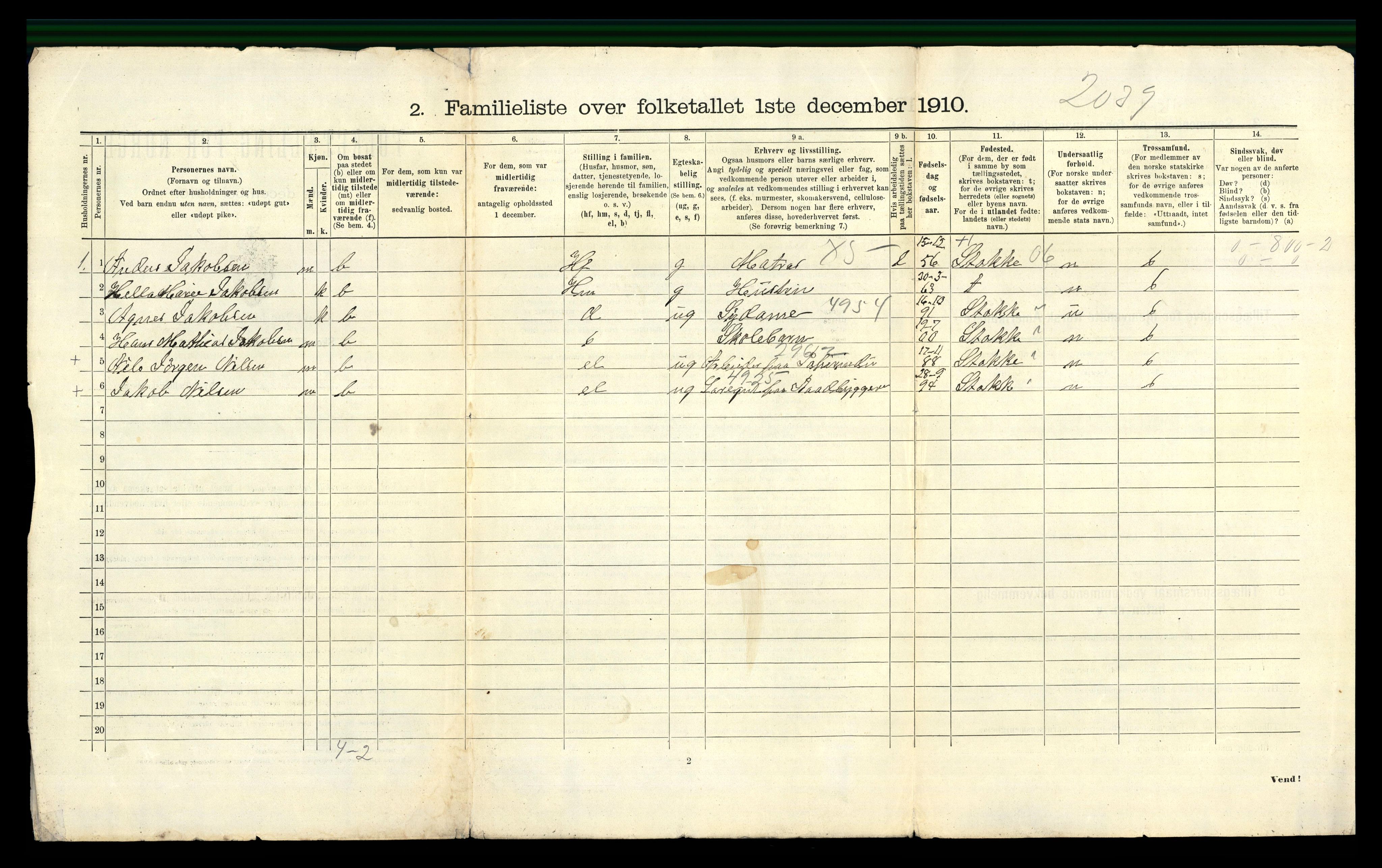 RA, 1910 census for Tønsberg, 1910, p. 1366