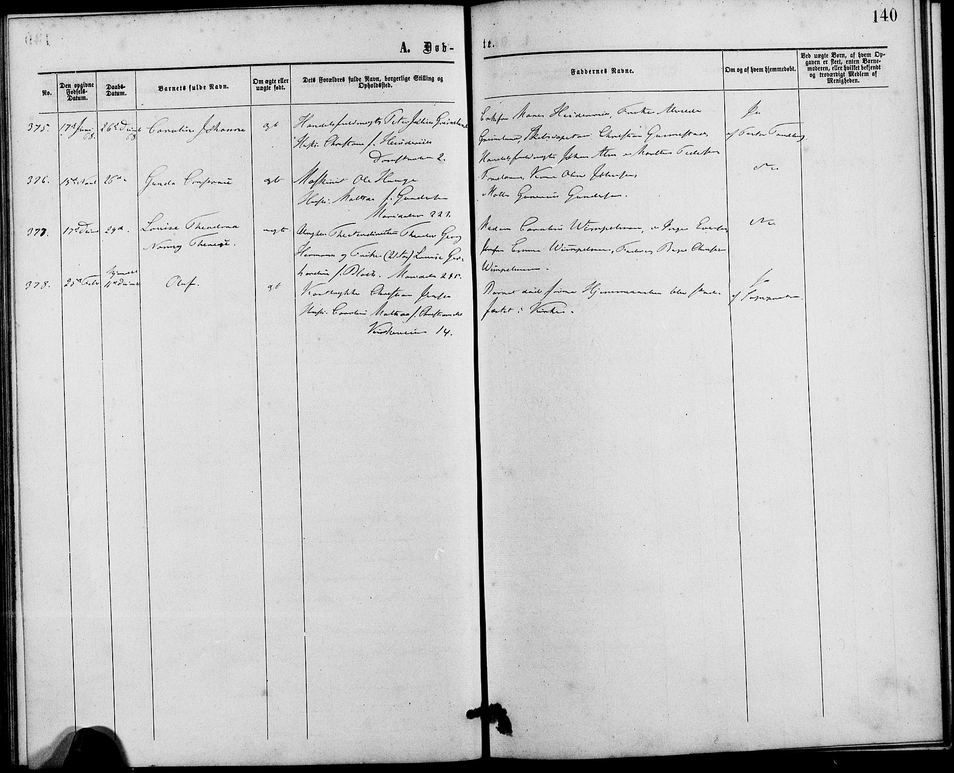 Gamle Aker prestekontor Kirkebøker, AV/SAO-A-10617a/G/L0002: Parish register (copy) no. 2, 1864-1869, p. 140