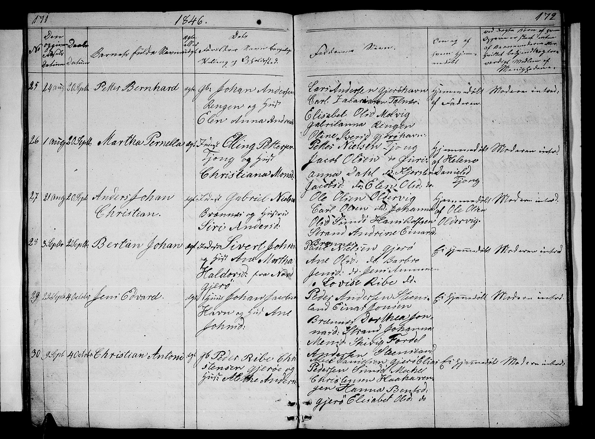 Ministerialprotokoller, klokkerbøker og fødselsregistre - Nordland, AV/SAT-A-1459/841/L0618: Parish register (copy) no. 841C02, 1833-1855, p. 171-172