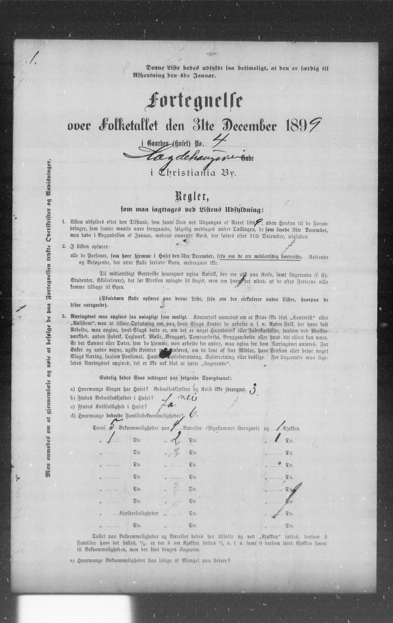 OBA, Municipal Census 1899 for Kristiania, 1899, p. 4815