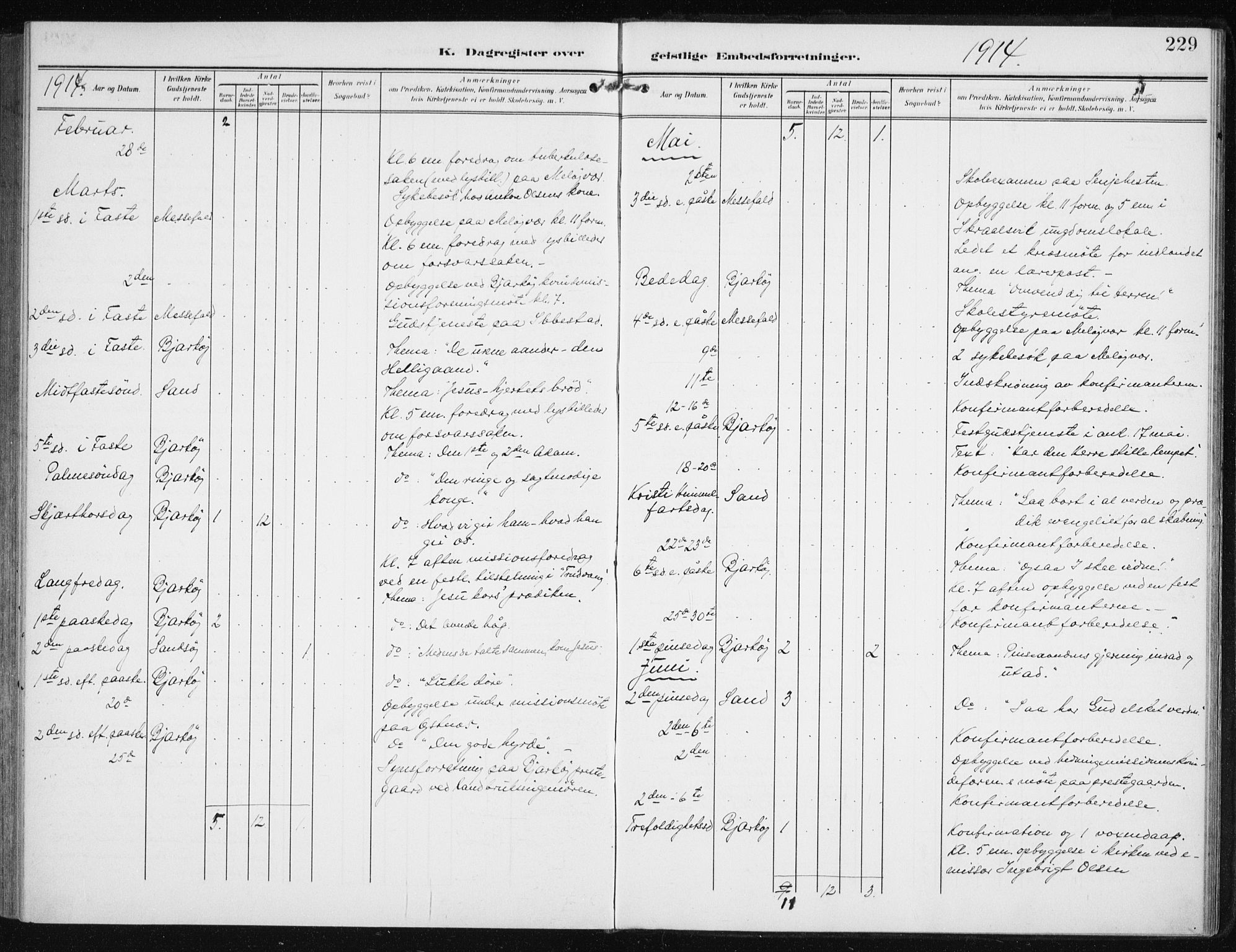 Sand/Bjarkøy sokneprestkontor, AV/SATØ-S-0811/I/Ia/Iaa/L0005kirke: Parish register (official) no. 5, 1905-1914, p. 229