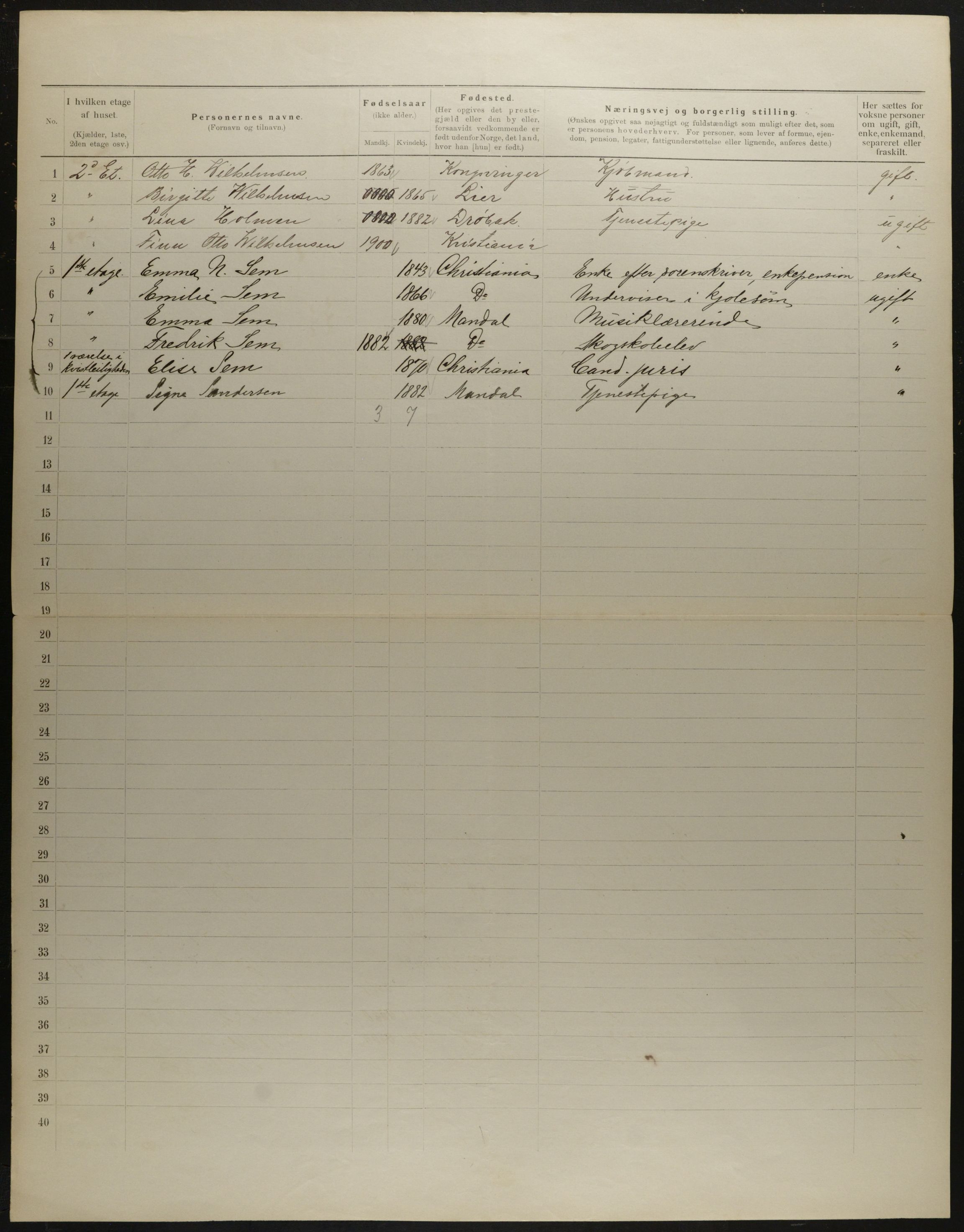 OBA, Municipal Census 1901 for Kristiania, 1901, p. 9203