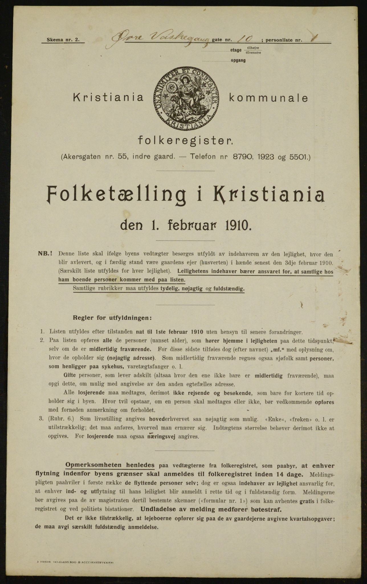 OBA, Municipal Census 1910 for Kristiania, 1910, p. 123328