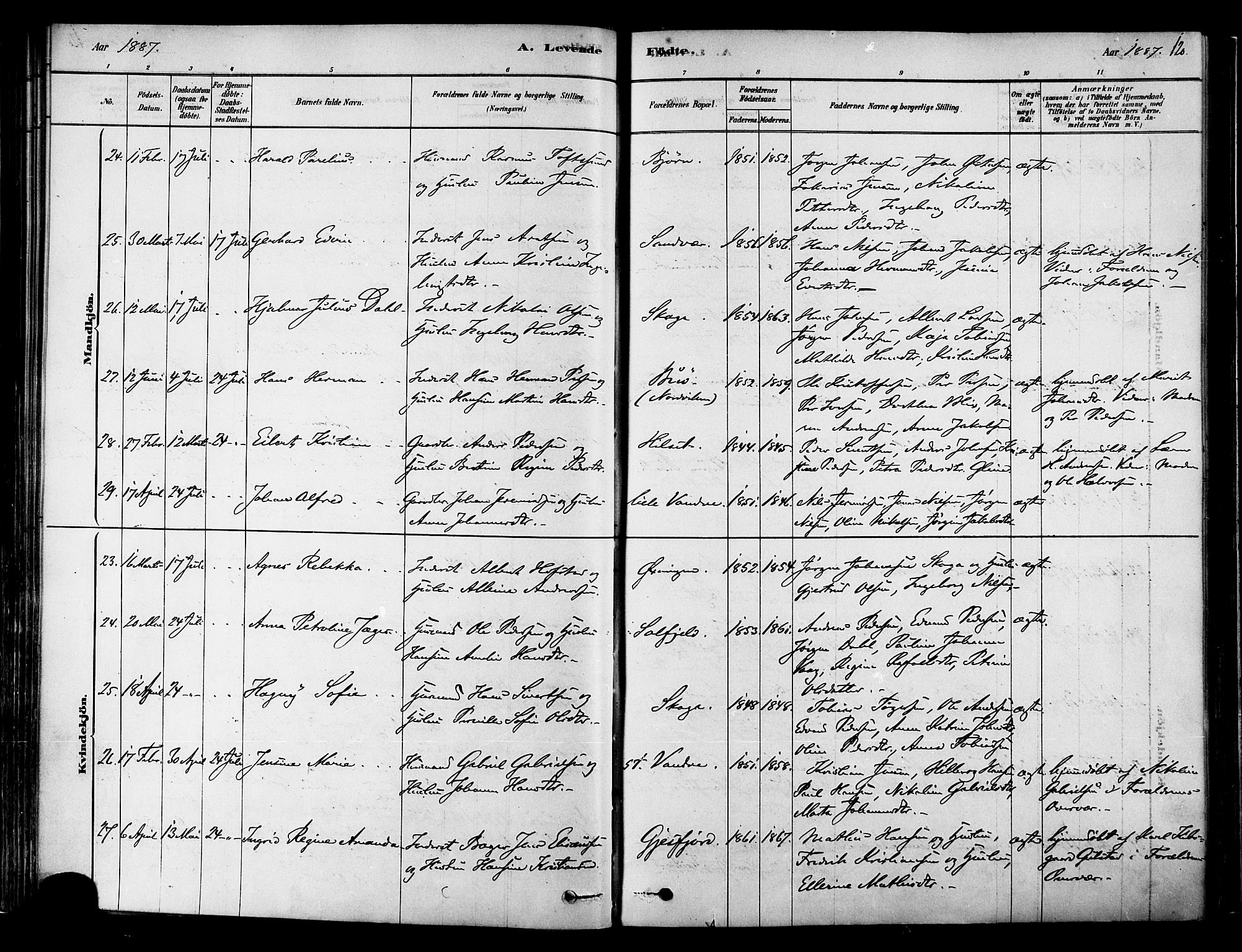 Ministerialprotokoller, klokkerbøker og fødselsregistre - Nordland, AV/SAT-A-1459/834/L0507: Parish register (official) no. 834A05, 1878-1892, p. 120