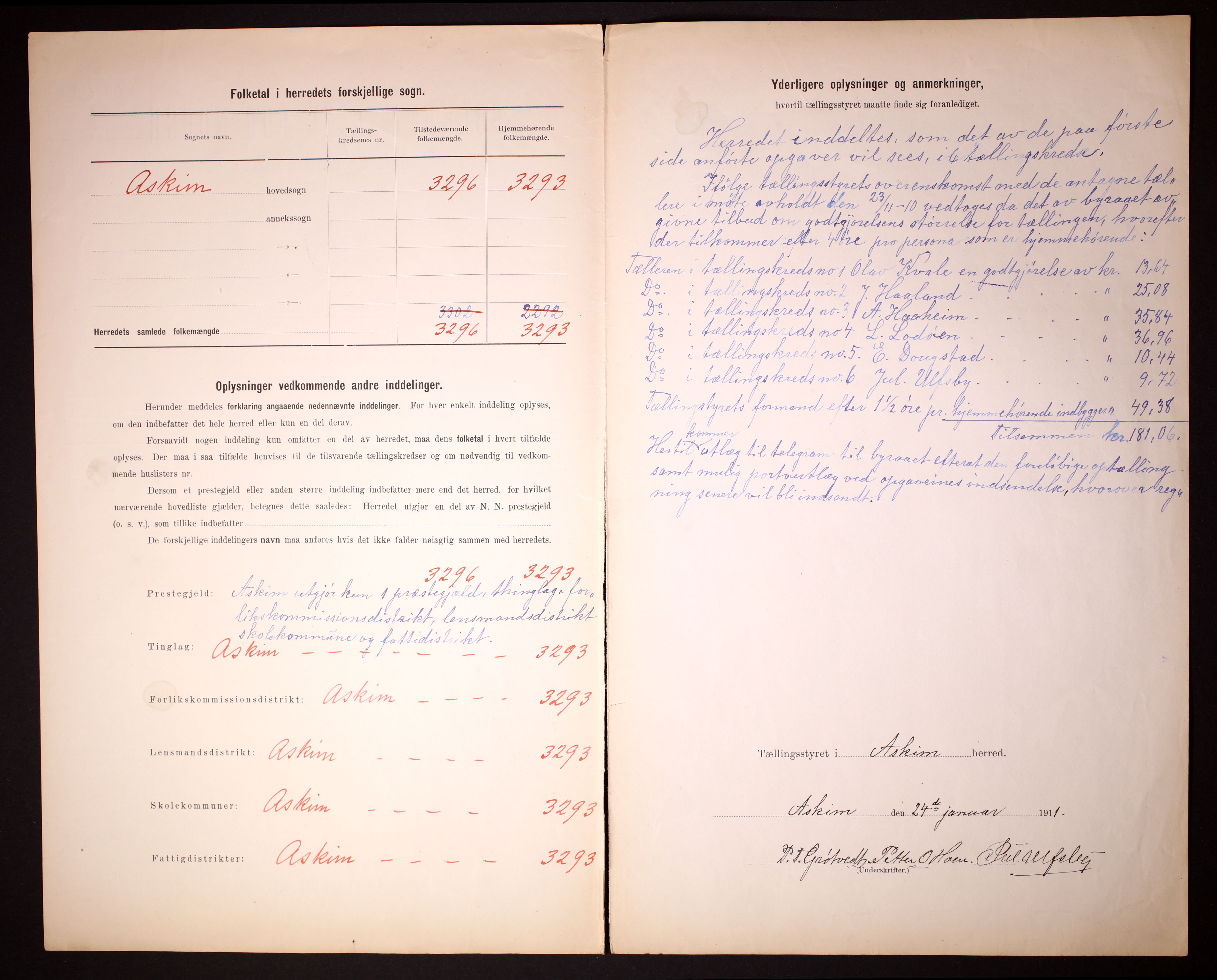 RA, 1910 census for Askim, 1910, p. 3
