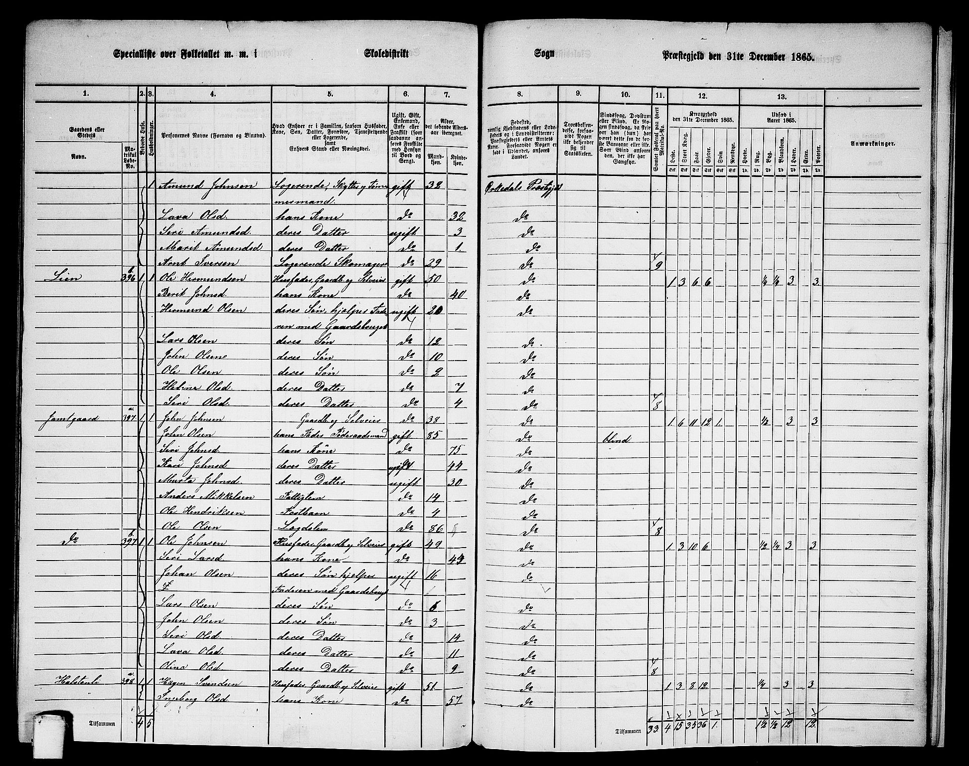 RA, 1865 census for Orkdal, 1865, p. 258