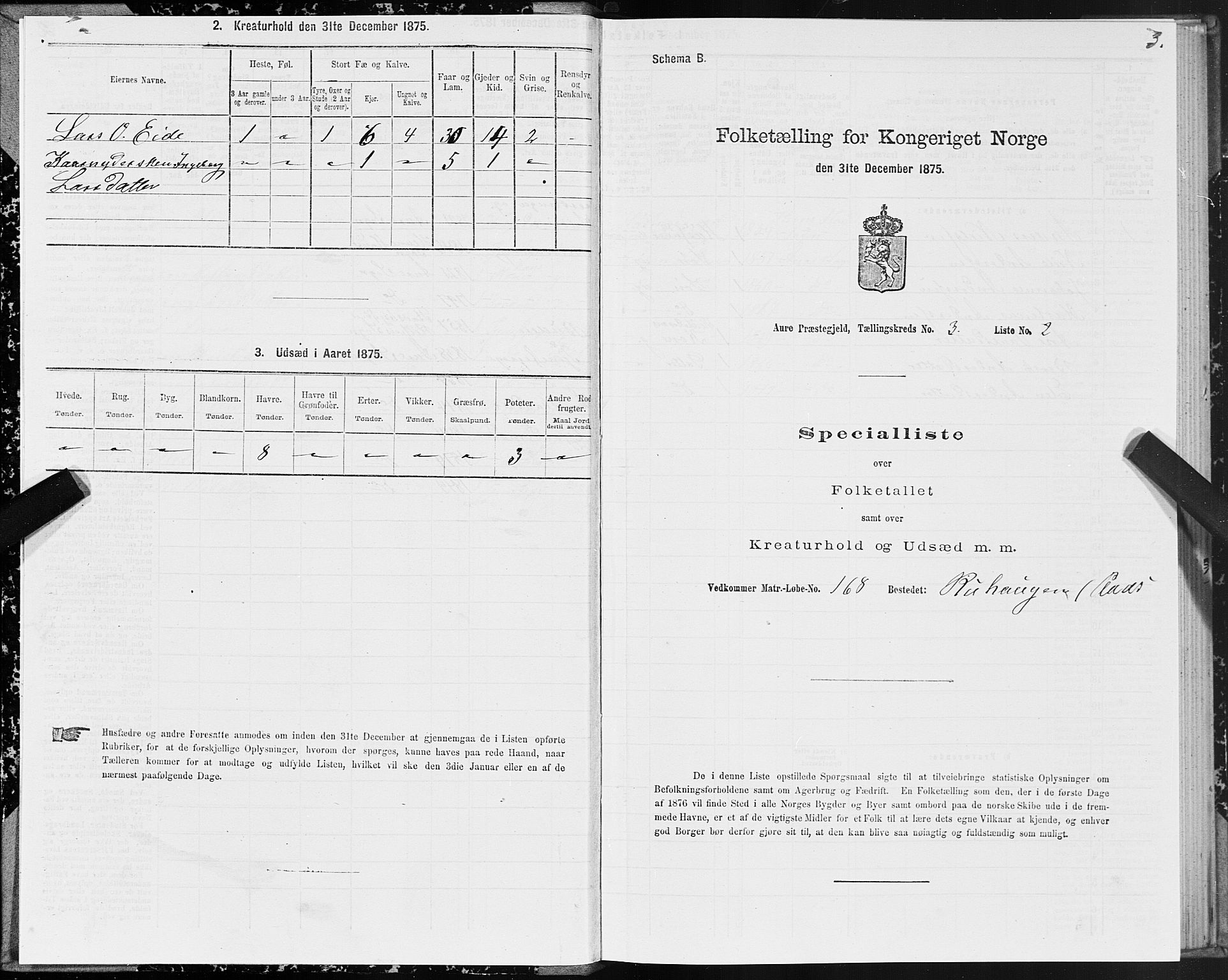 SAT, 1875 census for 1569P Aure, 1875, p. 3003