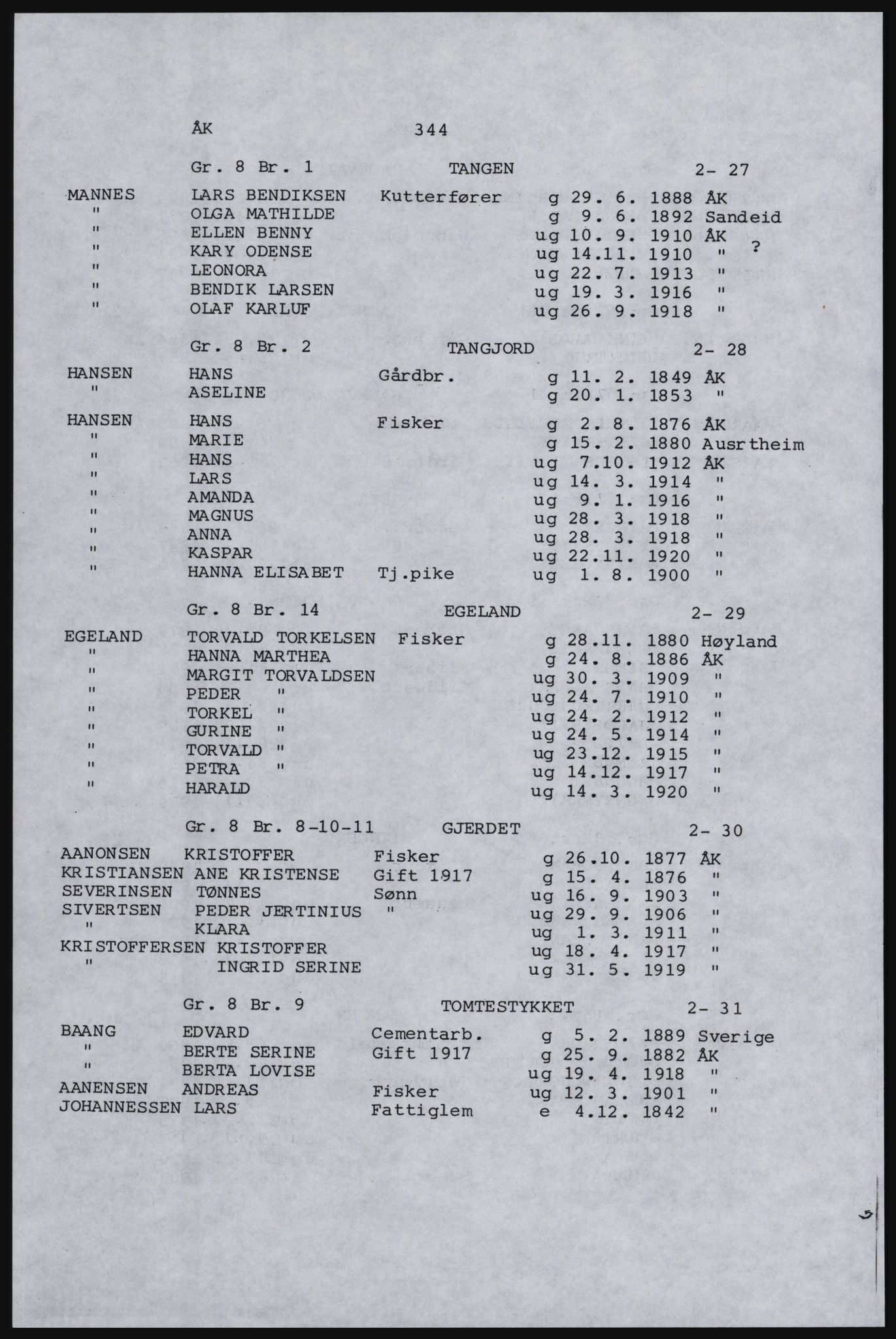 SAST, Copy of 1920 census for Karmøy, 1920, p. 366