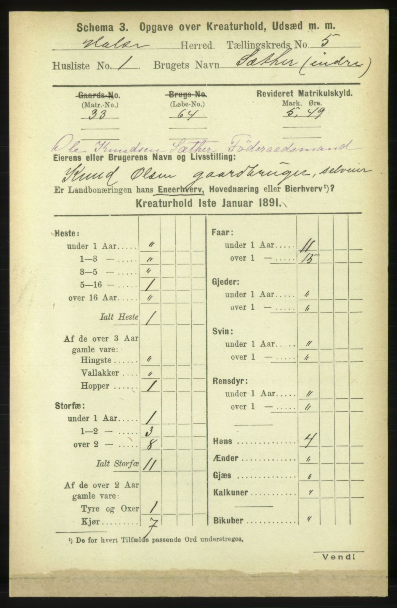 RA, 1891 census for 1571 Halsa, 1891, p. 2120