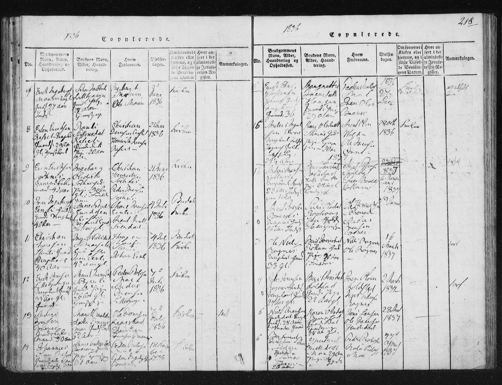 Ministerialprotokoller, klokkerbøker og fødselsregistre - Sør-Trøndelag, SAT/A-1456/687/L0996: Parish register (official) no. 687A04, 1816-1842, p. 218