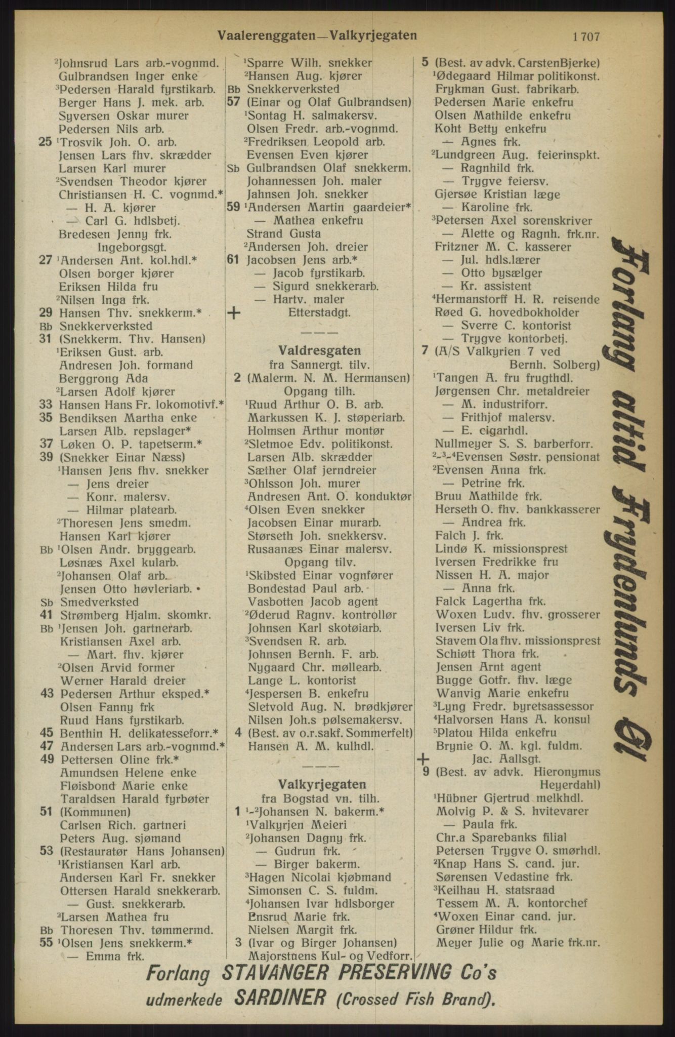 Kristiania/Oslo adressebok, PUBL/-, 1914, p. 1707