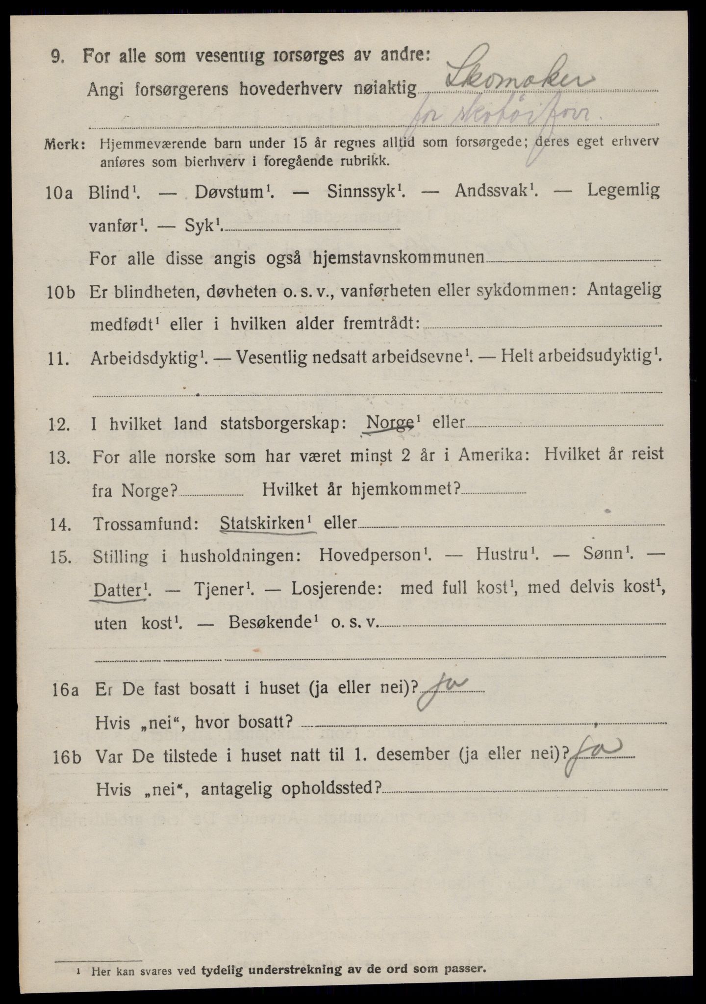 SAT, 1920 census for Hen, 1920, p. 1443