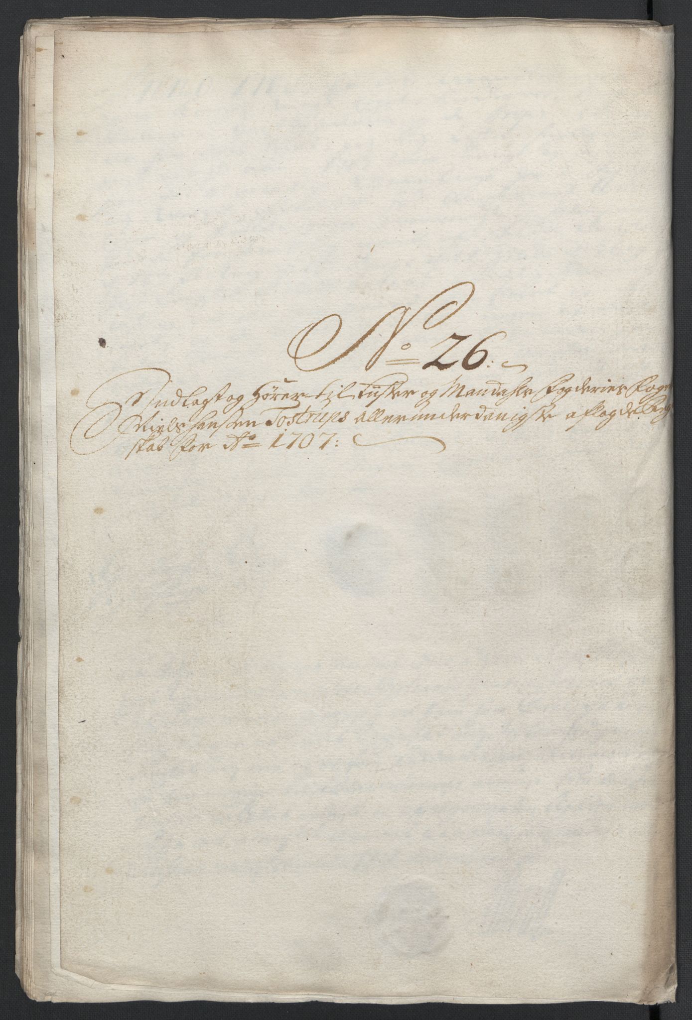 Rentekammeret inntil 1814, Reviderte regnskaper, Fogderegnskap, AV/RA-EA-4092/R43/L2551: Fogderegnskap Lista og Mandal, 1705-1709, p. 525