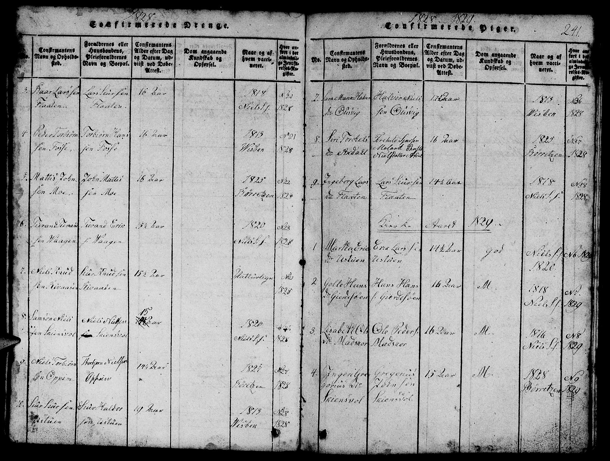 Etne sokneprestembete, AV/SAB-A-75001/H/Hab: Parish register (copy) no. B 1, 1815-1850, p. 241