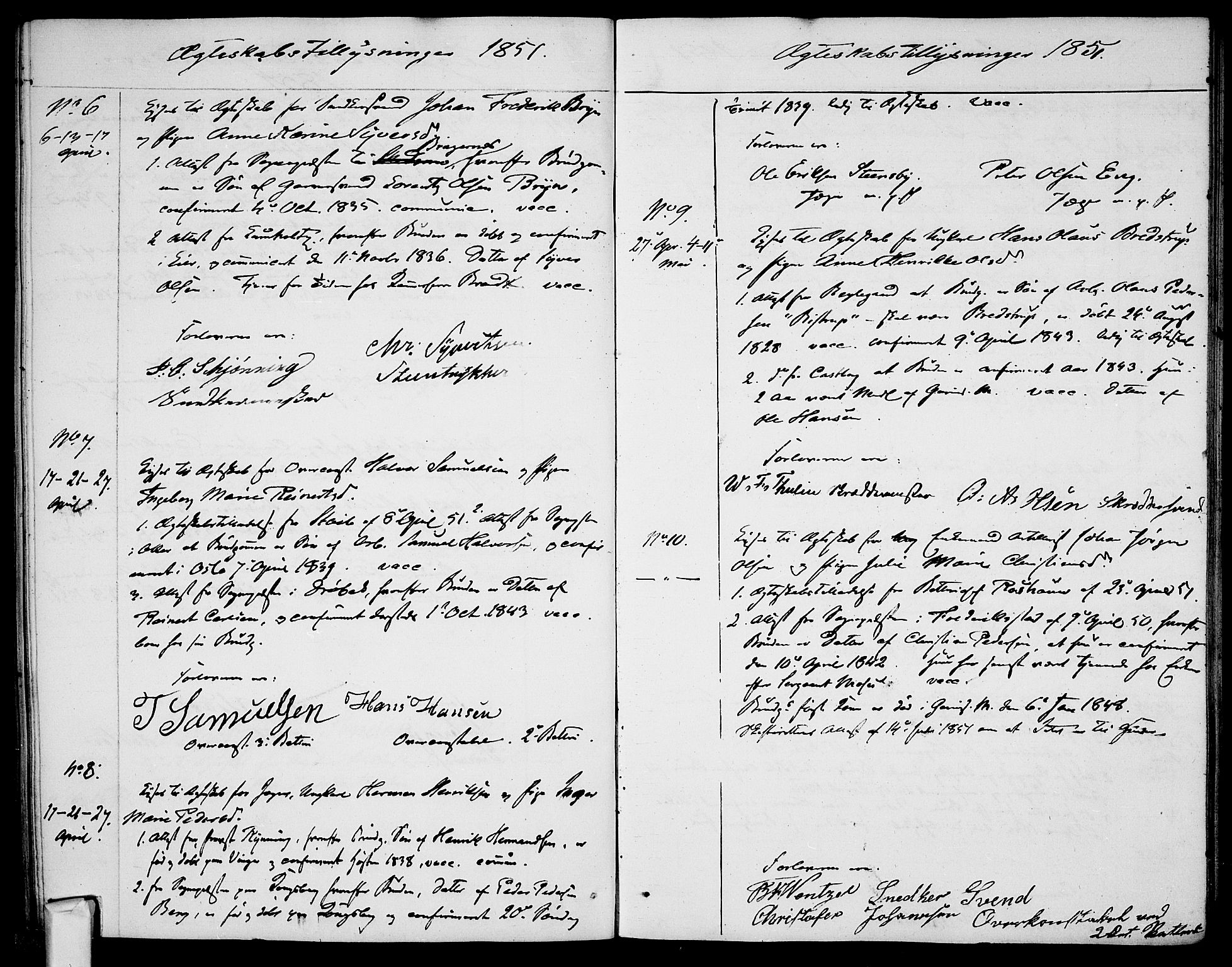 Garnisonsmenigheten Kirkebøker, AV/SAO-A-10846/H/Ha/L0005: Banns register no. I 5, 1844-1856