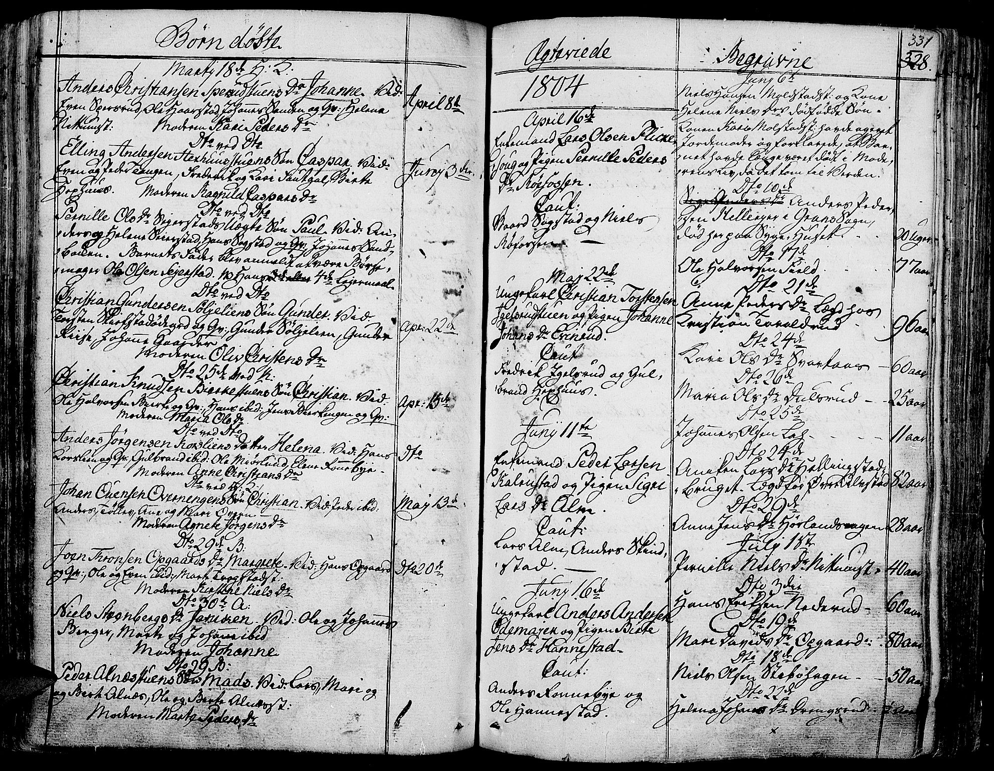Toten prestekontor, SAH/PREST-102/H/Ha/Haa/L0007: Parish register (official) no. 7, 1794-1809, p. 331