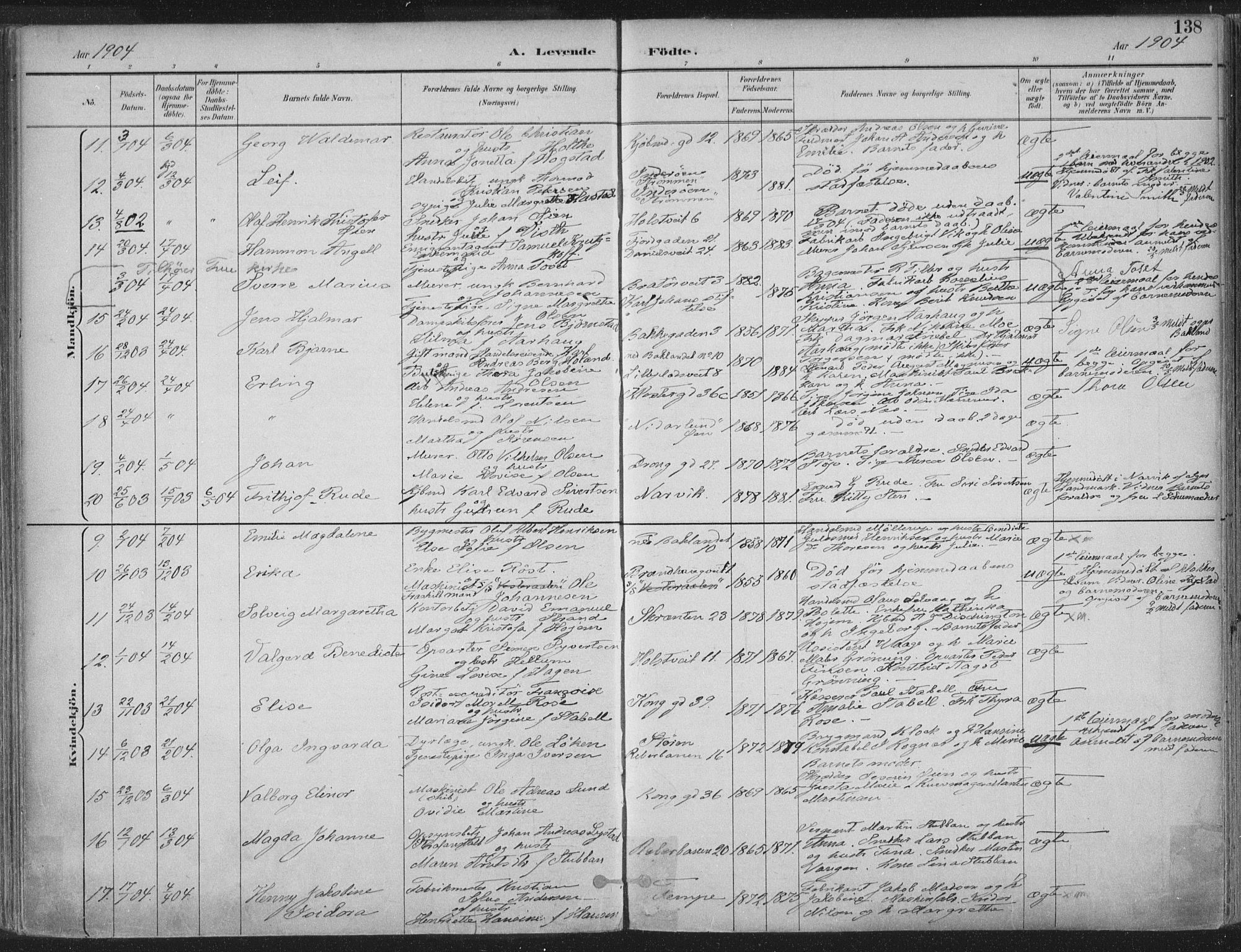 Ministerialprotokoller, klokkerbøker og fødselsregistre - Sør-Trøndelag, SAT/A-1456/601/L0062: Parish register (official) no. 601A30, 1891-1911, p. 138