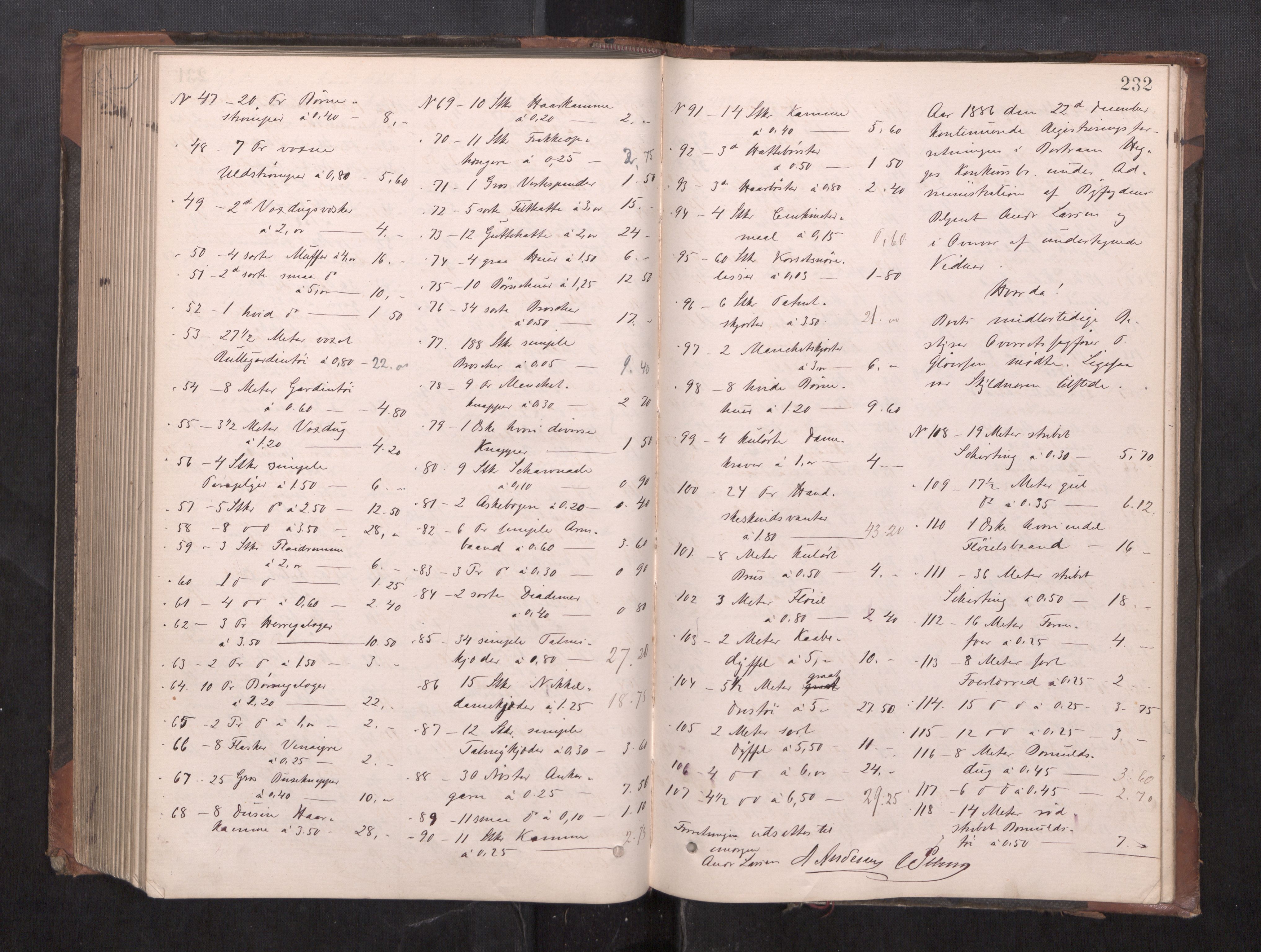 Trondheim byfogd, AV/SAT-A-0003/1/3/3C/L0010: Skifteregistreringsprotokoll - 5/11-5/5. (u/ register), 1879-1887, p. 232