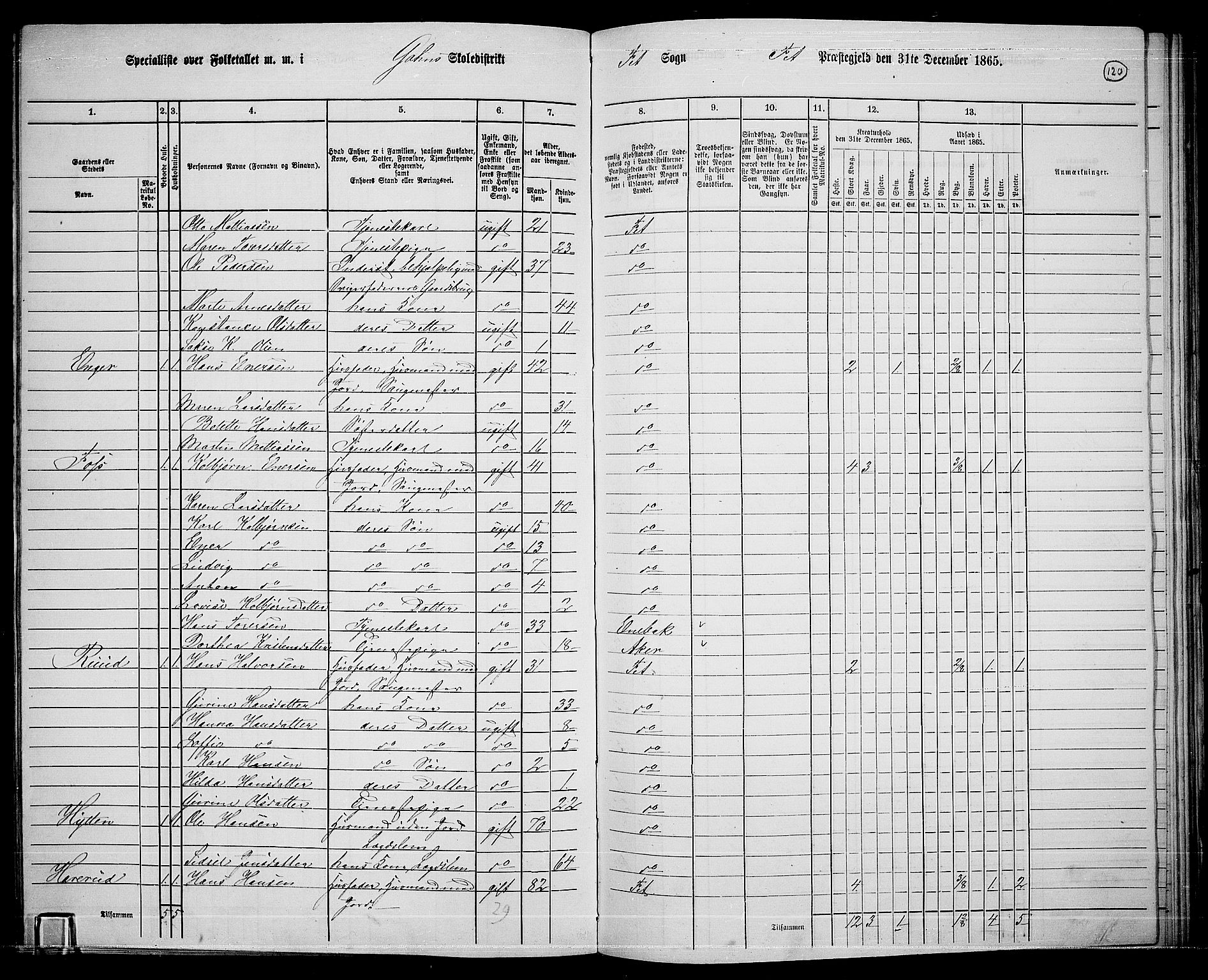 RA, 1865 census for Fet, 1865, p. 114