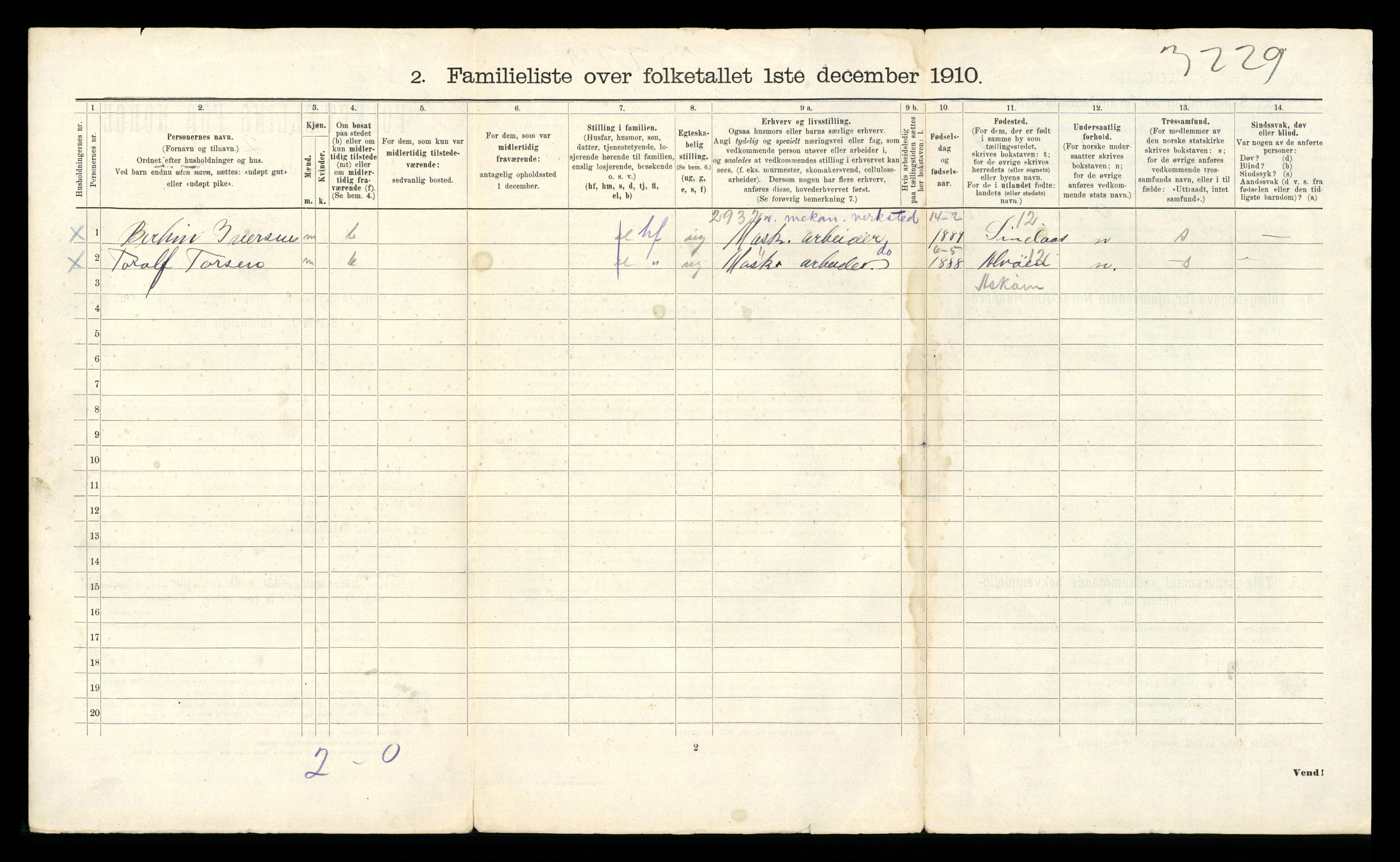 RA, 1910 census for Bergen, 1910, p. 16088