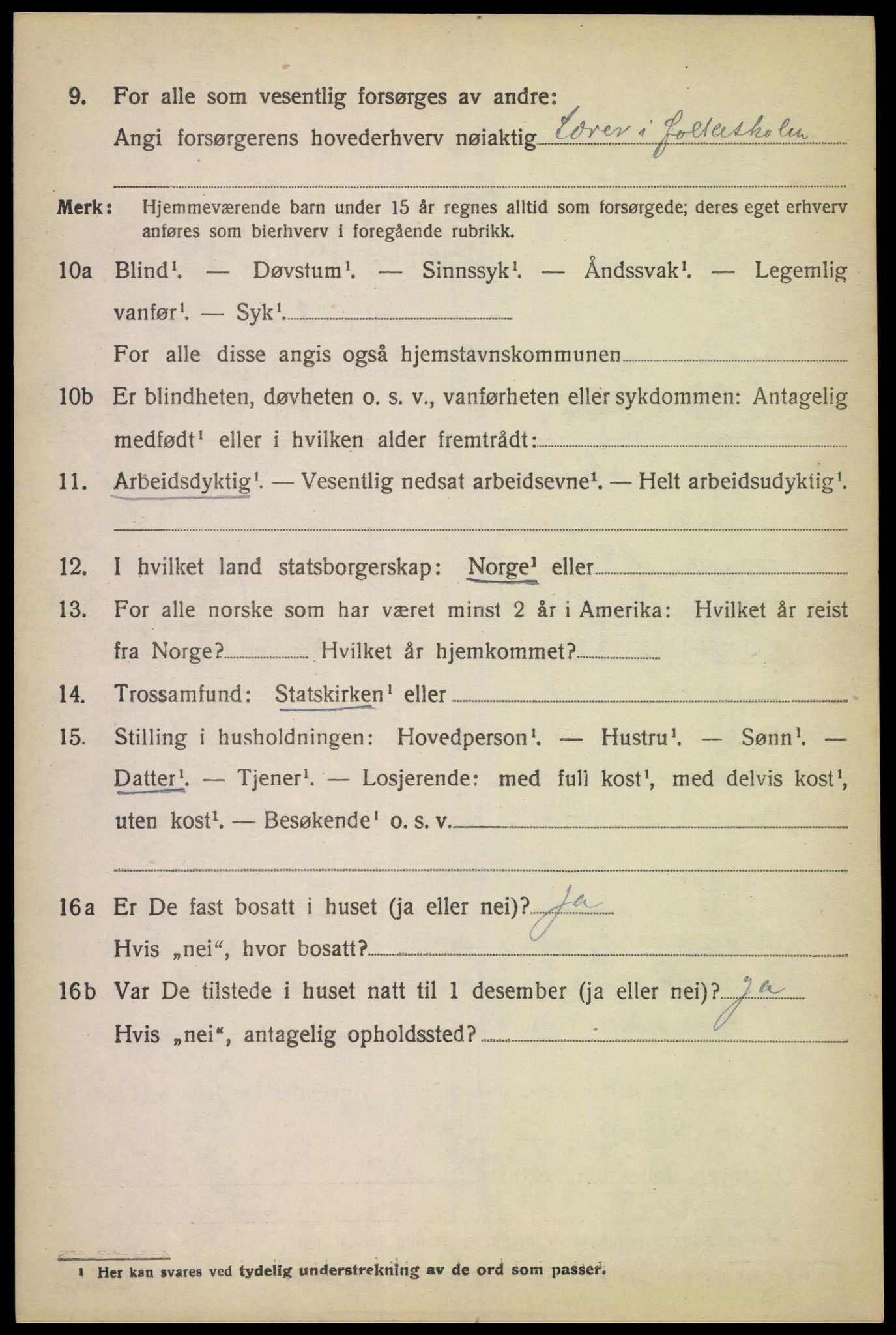 SAK, 1920 census for Randesund, 1920, p. 1431