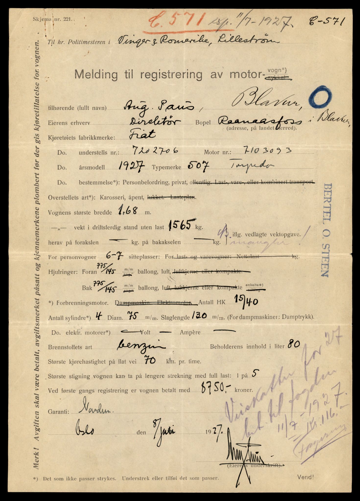 Møre og Romsdal vegkontor - Ålesund trafikkstasjon, AV/SAT-A-4099/F/Fe/L0020: Registreringskort for kjøretøy T 10351 - T 10470, 1927-1998, p. 1279