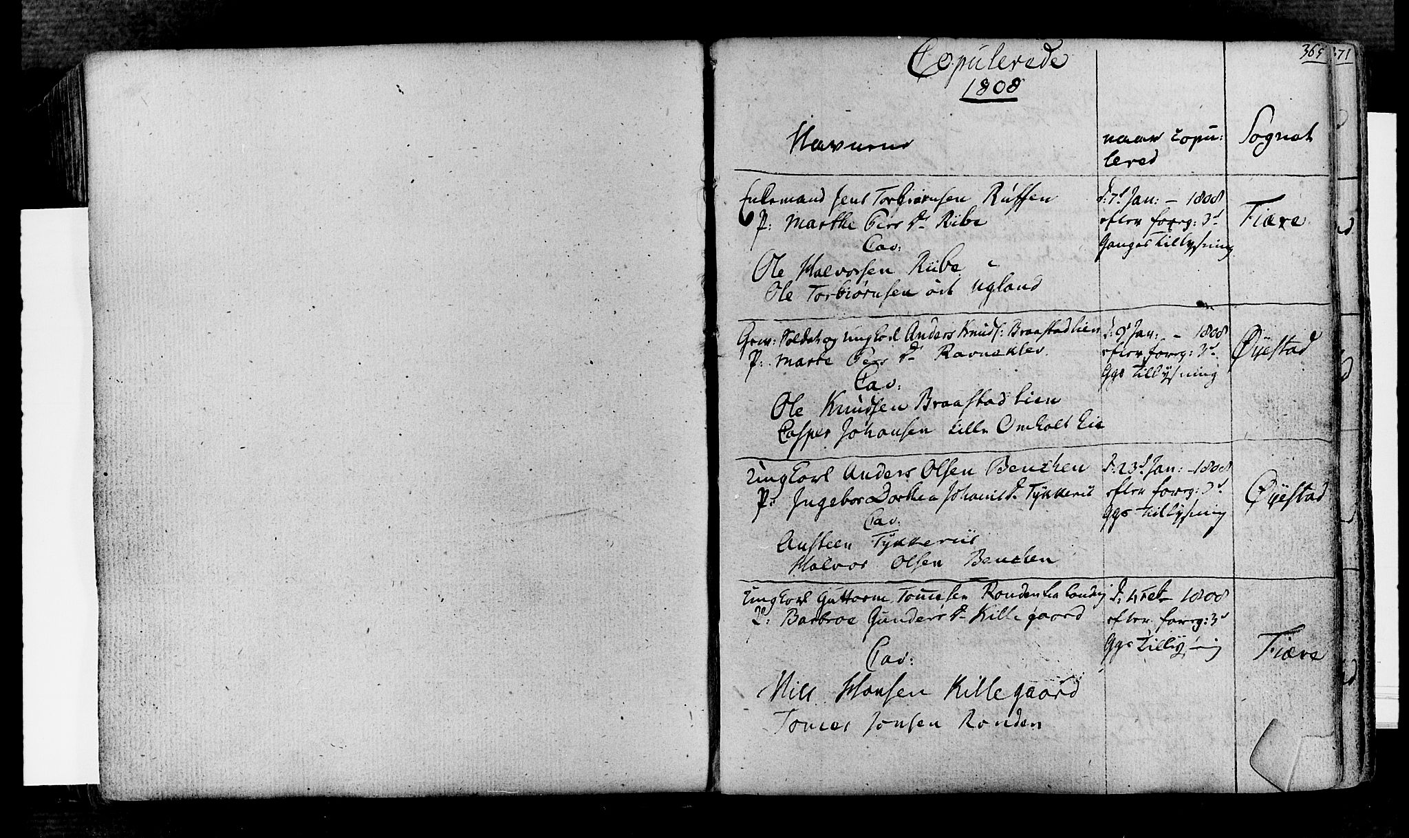 Øyestad sokneprestkontor, SAK/1111-0049/F/Fa/L0011: Parish register (official) no. A 11, 1805-1824, p. 365