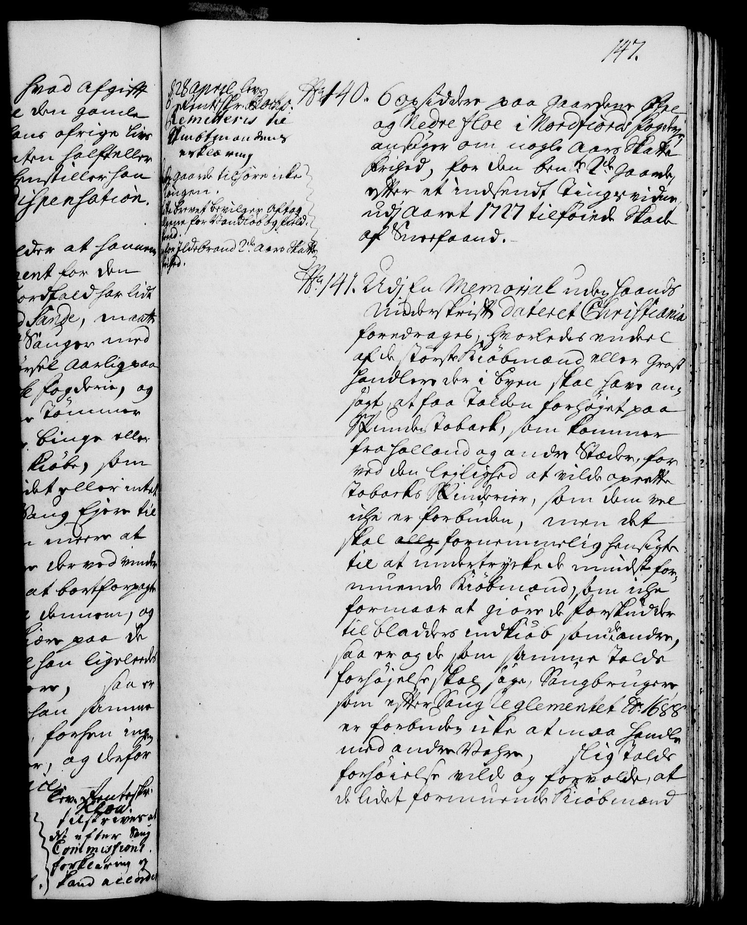 Rentekammeret, Kammerkanselliet, RA/EA-3111/G/Gh/Gha/L0016: Norsk ekstraktmemorialprotokoll (merket RK 53.61), 1734-1735, p. 147