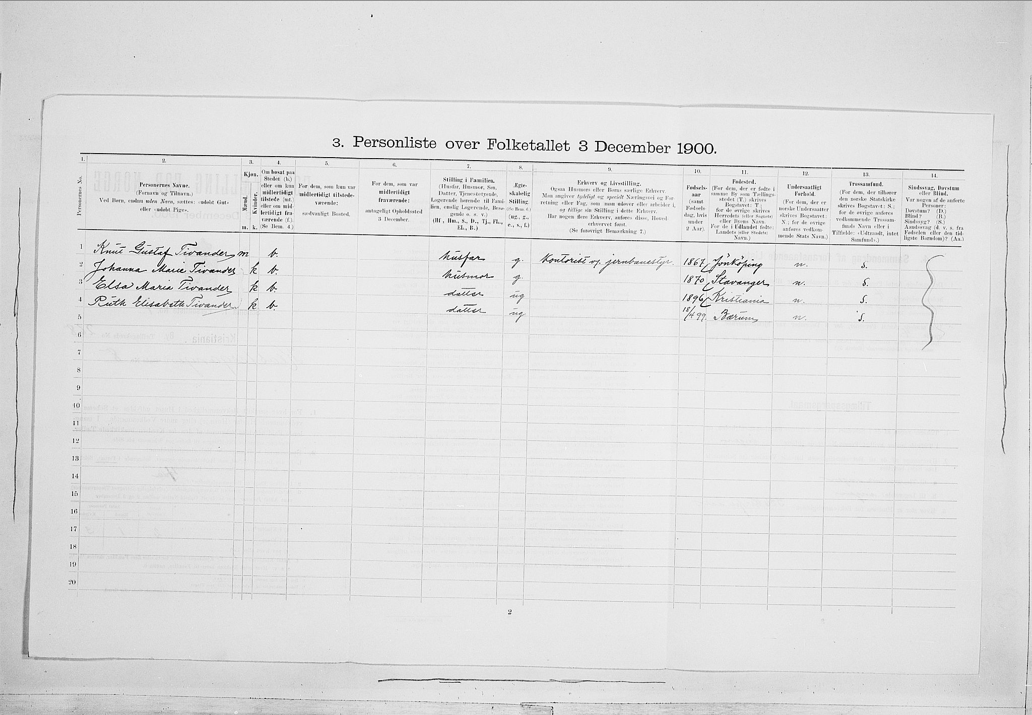 SAO, 1900 census for Kristiania, 1900, p. 48378