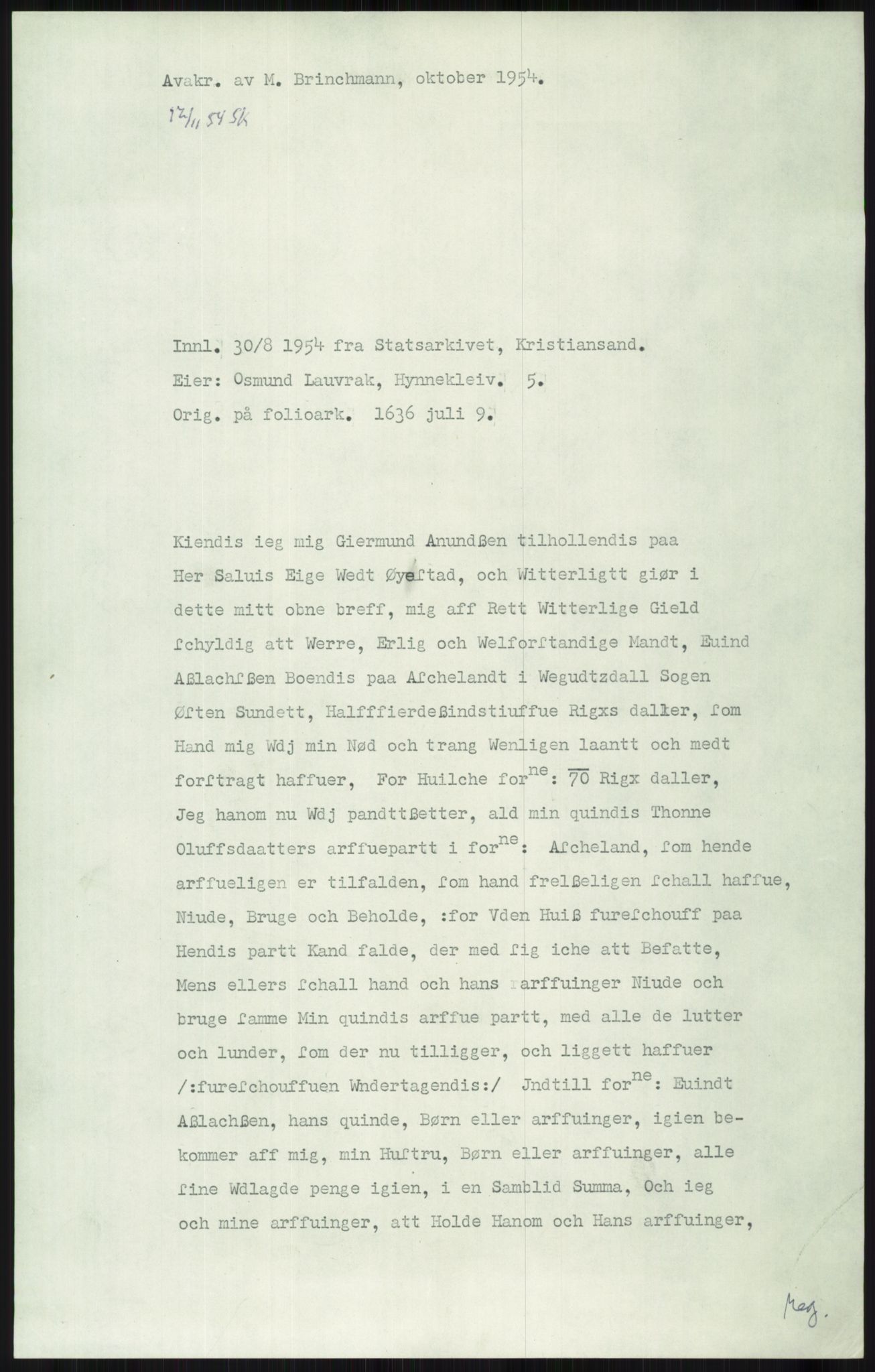 Samlinger til kildeutgivelse, Diplomavskriftsamlingen, AV/RA-EA-4053/H/Ha, p. 3095