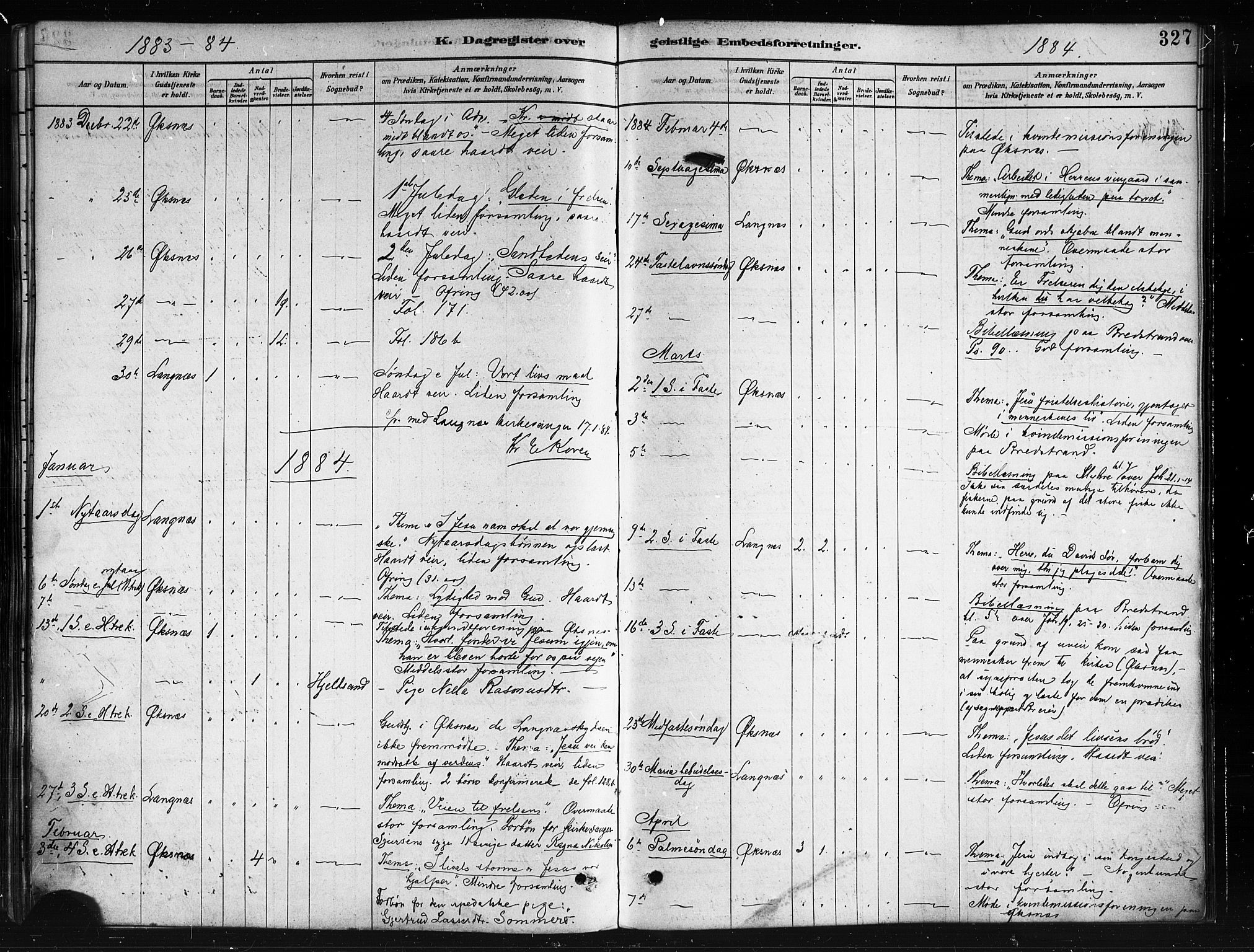 Ministerialprotokoller, klokkerbøker og fødselsregistre - Nordland, SAT/A-1459/893/L1335: Parish register (official) no. 893A08 /1, 1878-1884, p. 327