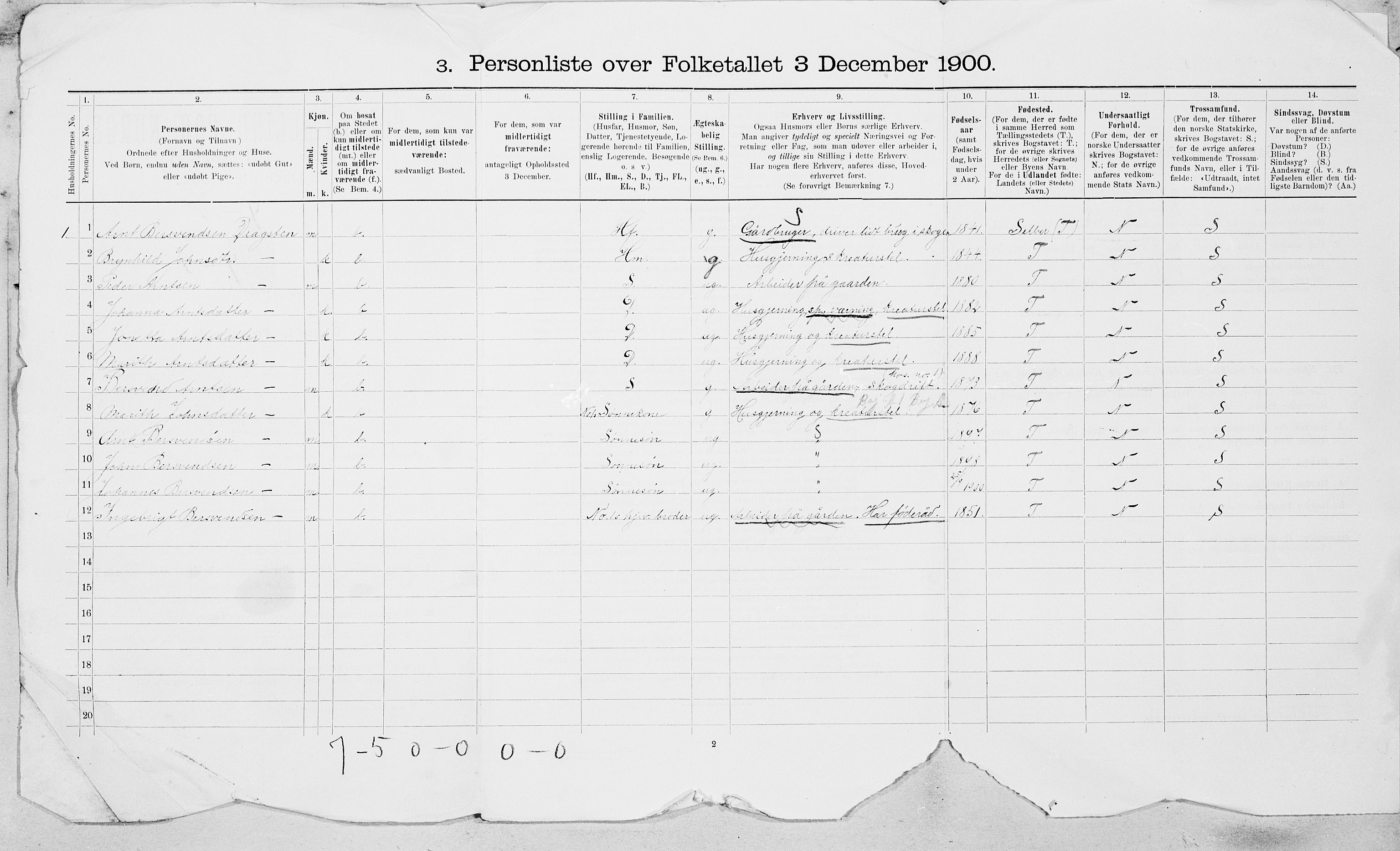 SAT, 1900 census for Selbu, 1900, p. 41