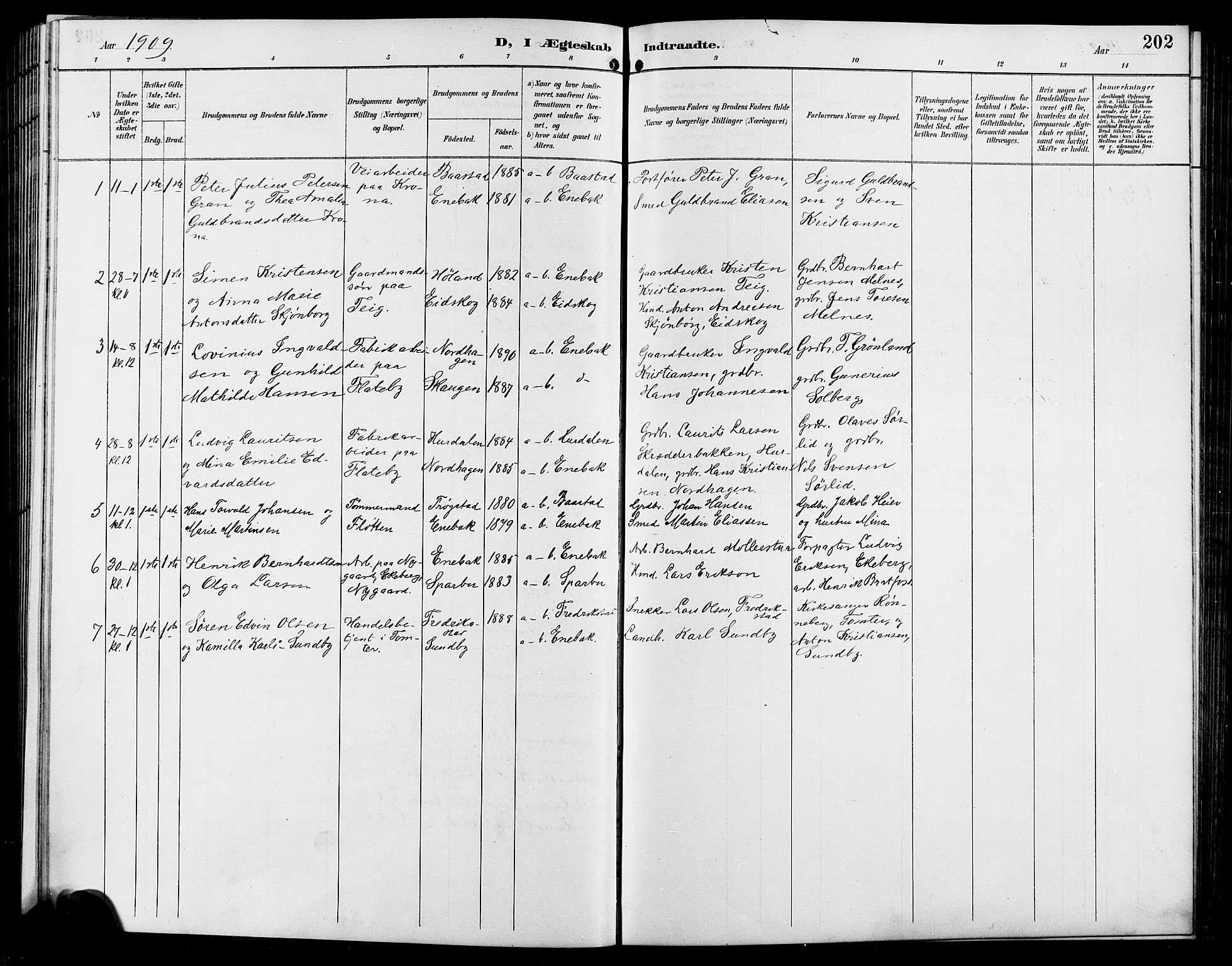 Enebakk prestekontor Kirkebøker, AV/SAO-A-10171c/G/Ga/L0006: Parish register (copy) no. I 6, 1889-1911, p. 202