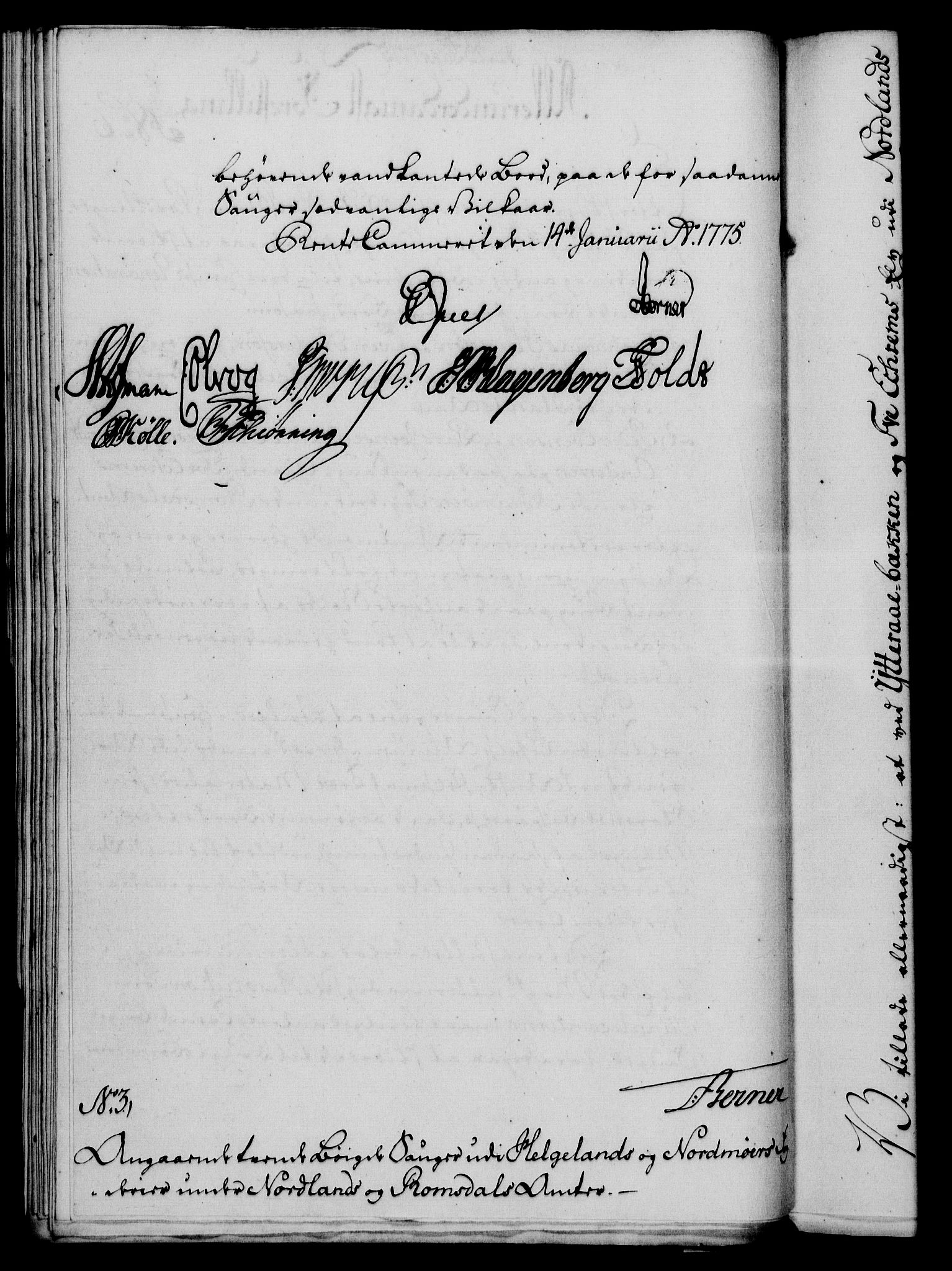 Rentekammeret, Kammerkanselliet, RA/EA-3111/G/Gf/Gfa/L0057: Norsk relasjons- og resolusjonsprotokoll (merket RK 52.57), 1775, p. 45