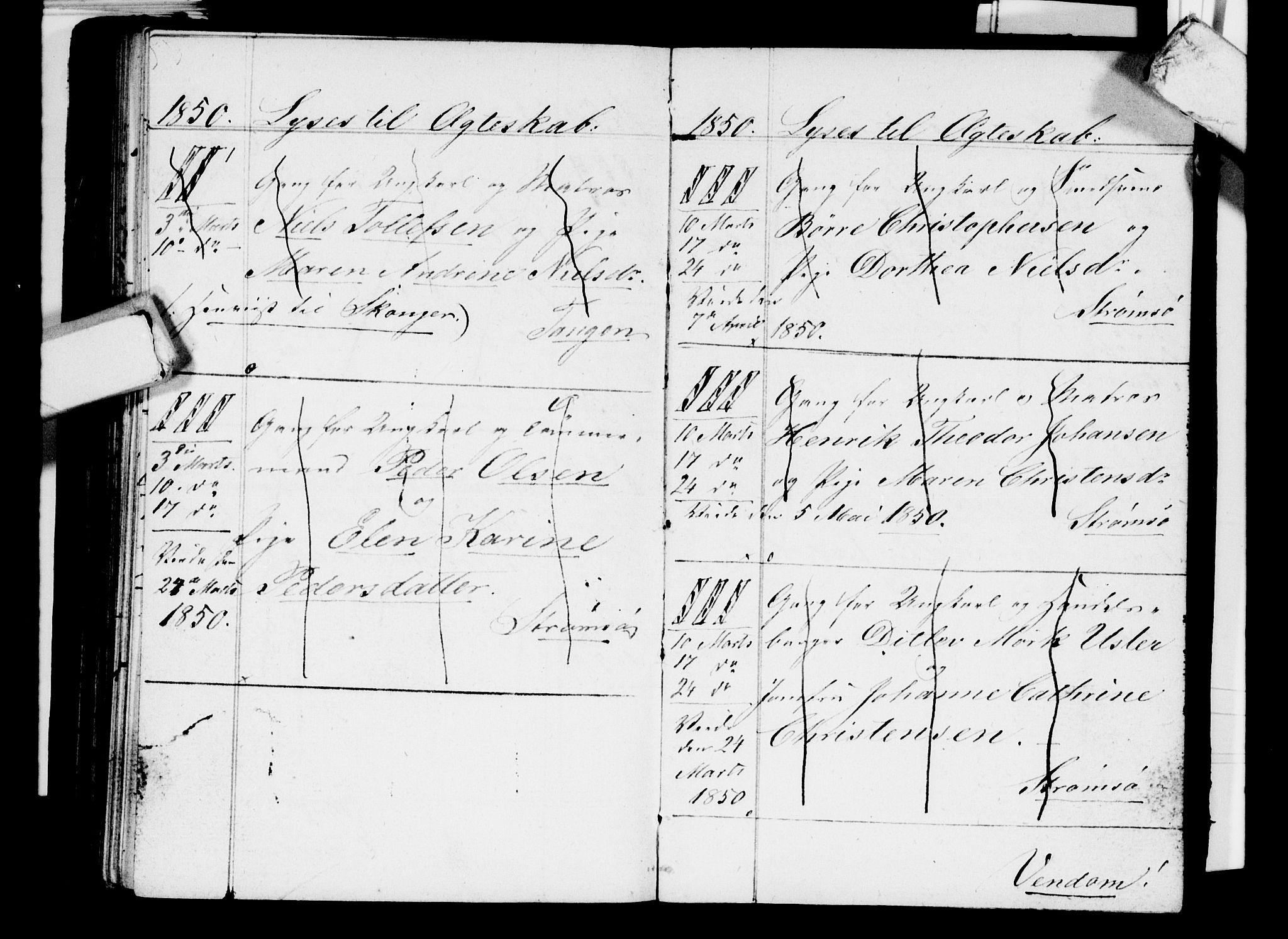 Strømsø kirkebøker, AV/SAKO-A-246/H/Ha/L0001: Banns register no. 1, 1836-1850