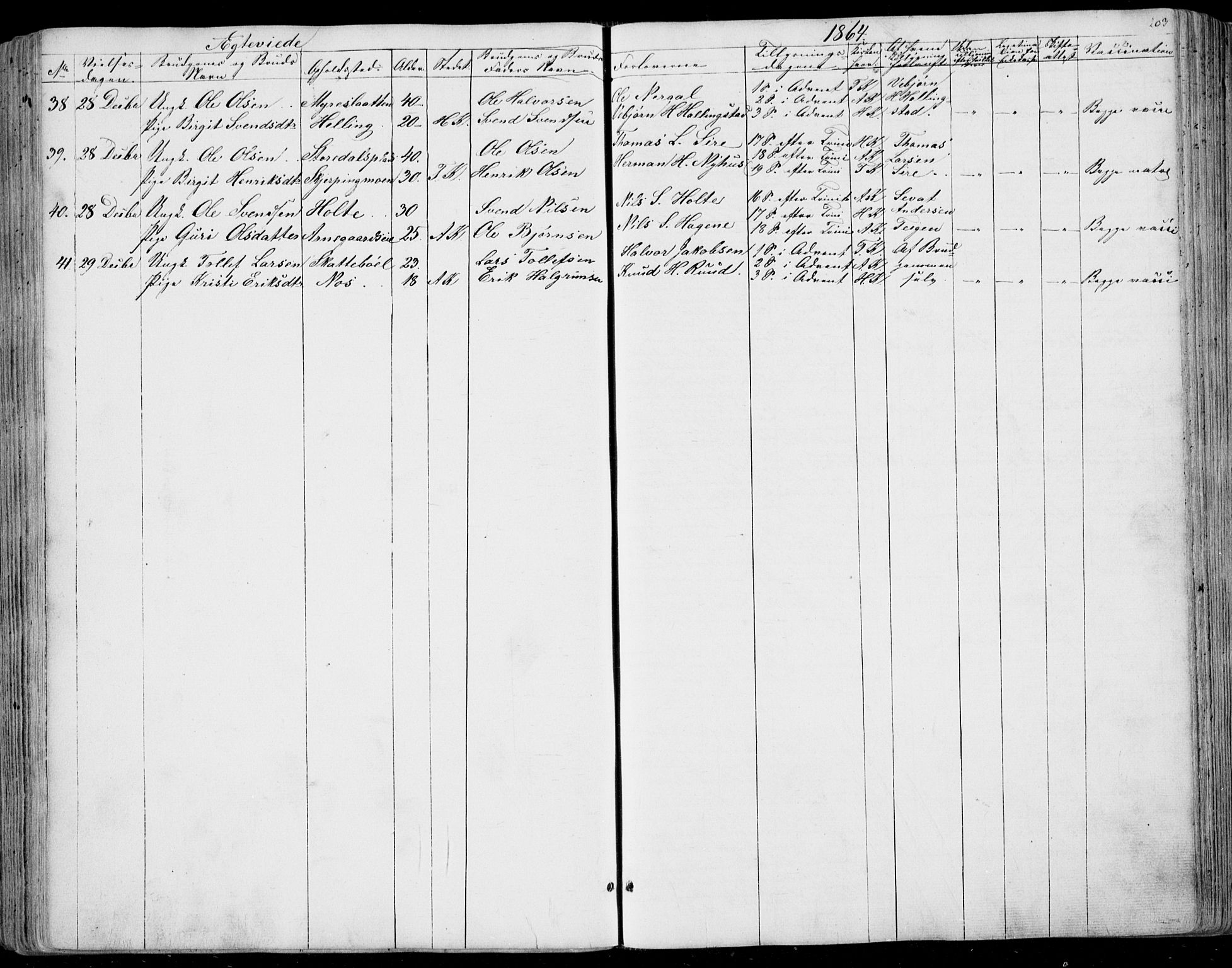 Ål kirkebøker, AV/SAKO-A-249/F/Fa/L0006: Parish register (official) no. I 6, 1849-1864, p. 203