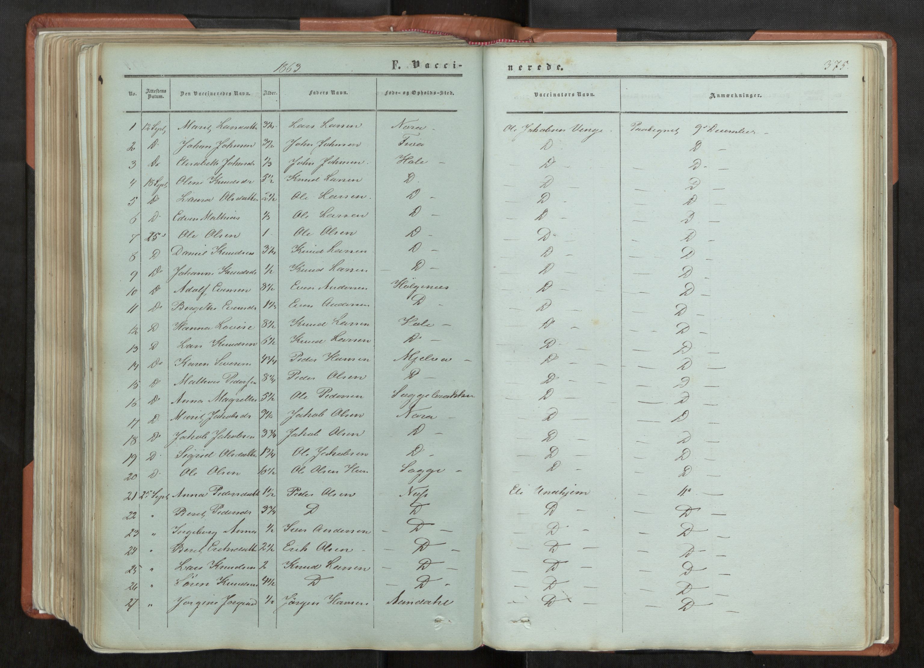 Ministerialprotokoller, klokkerbøker og fødselsregistre - Møre og Romsdal, AV/SAT-A-1454/544/L0572: Parish register (official) no. 544A05, 1854-1886, p. 375