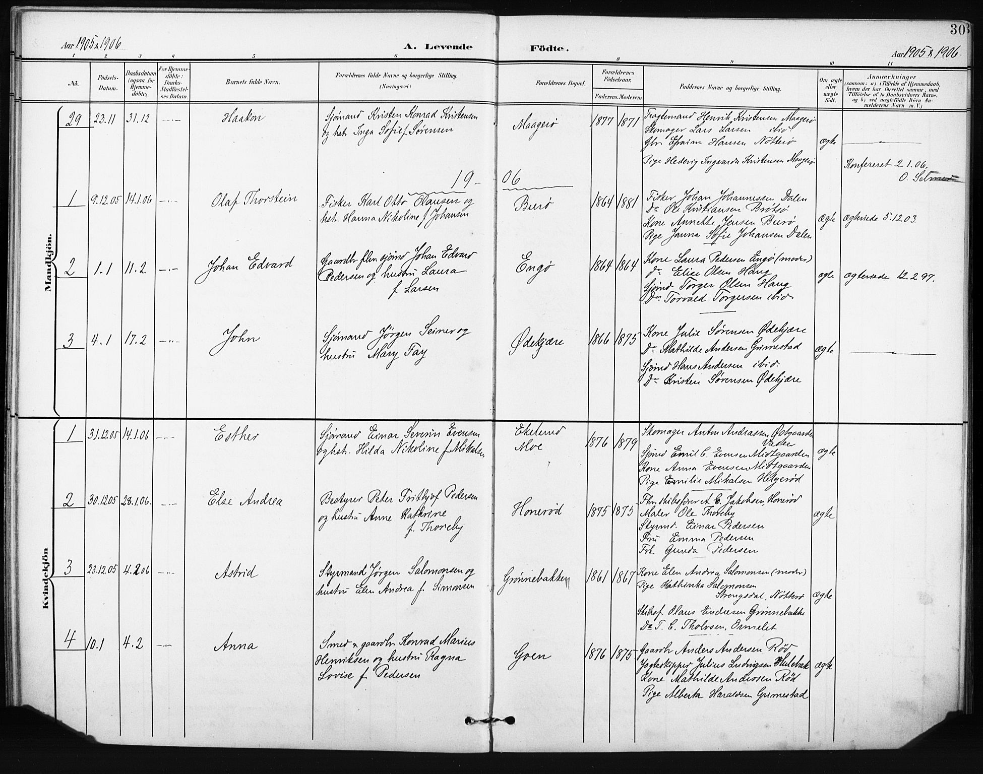 Tjøme kirkebøker, AV/SAKO-A-328/F/Fa/L0005: Parish register (official) no. I 5, 1901-1909, p. 30