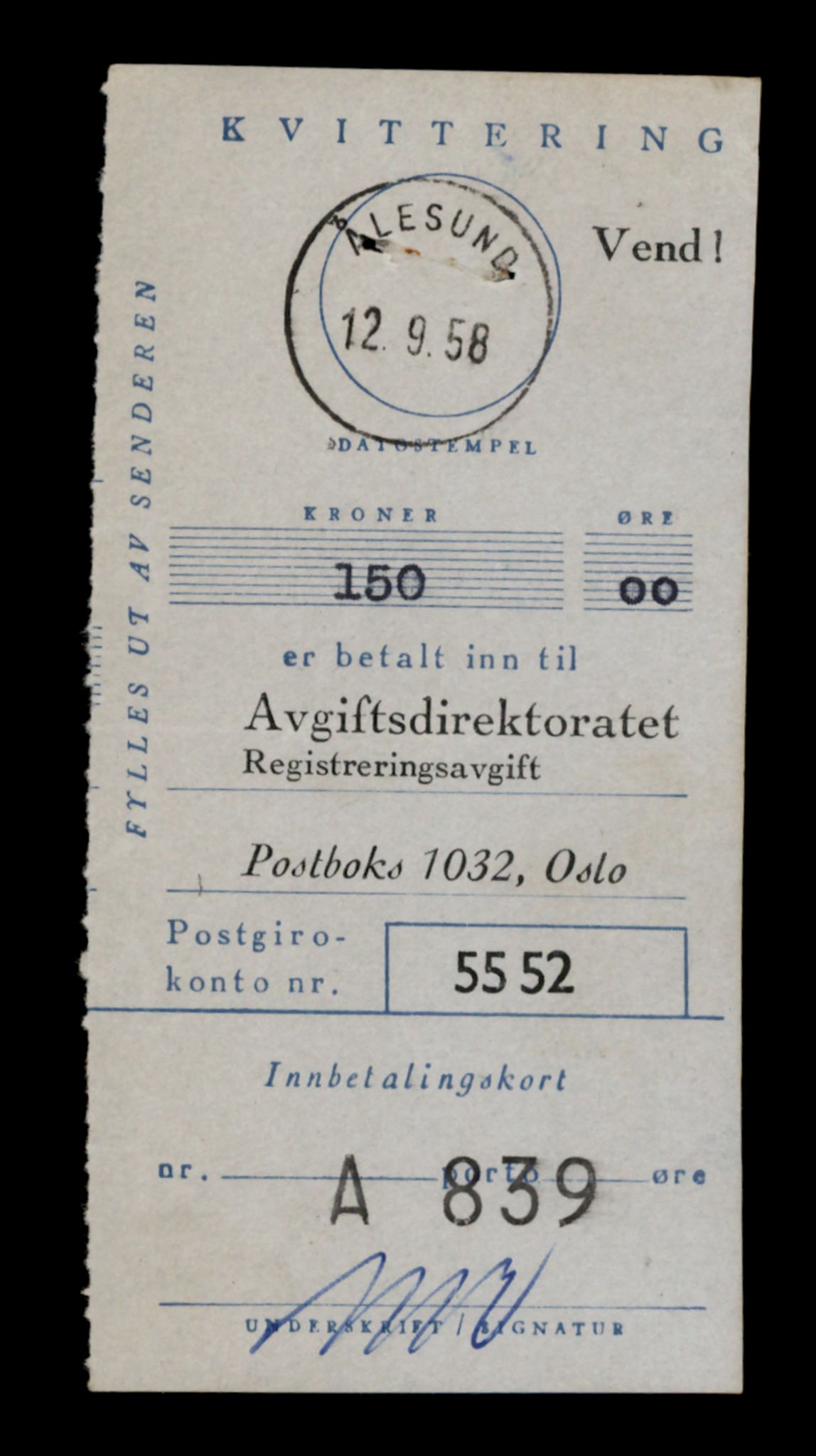 Møre og Romsdal vegkontor - Ålesund trafikkstasjon, AV/SAT-A-4099/F/Fe/L0003: Registreringskort for kjøretøy T 232 - T 340, 1927-1998, p. 1137