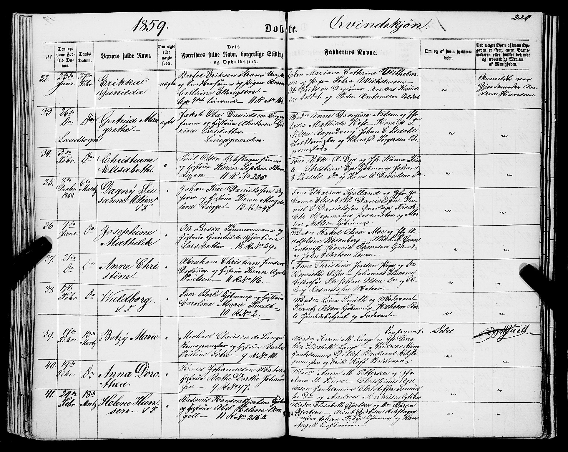 Domkirken sokneprestembete, SAB/A-74801/H/Haa/L0021: Parish register (official) no. B 4, 1859-1871, p. 220