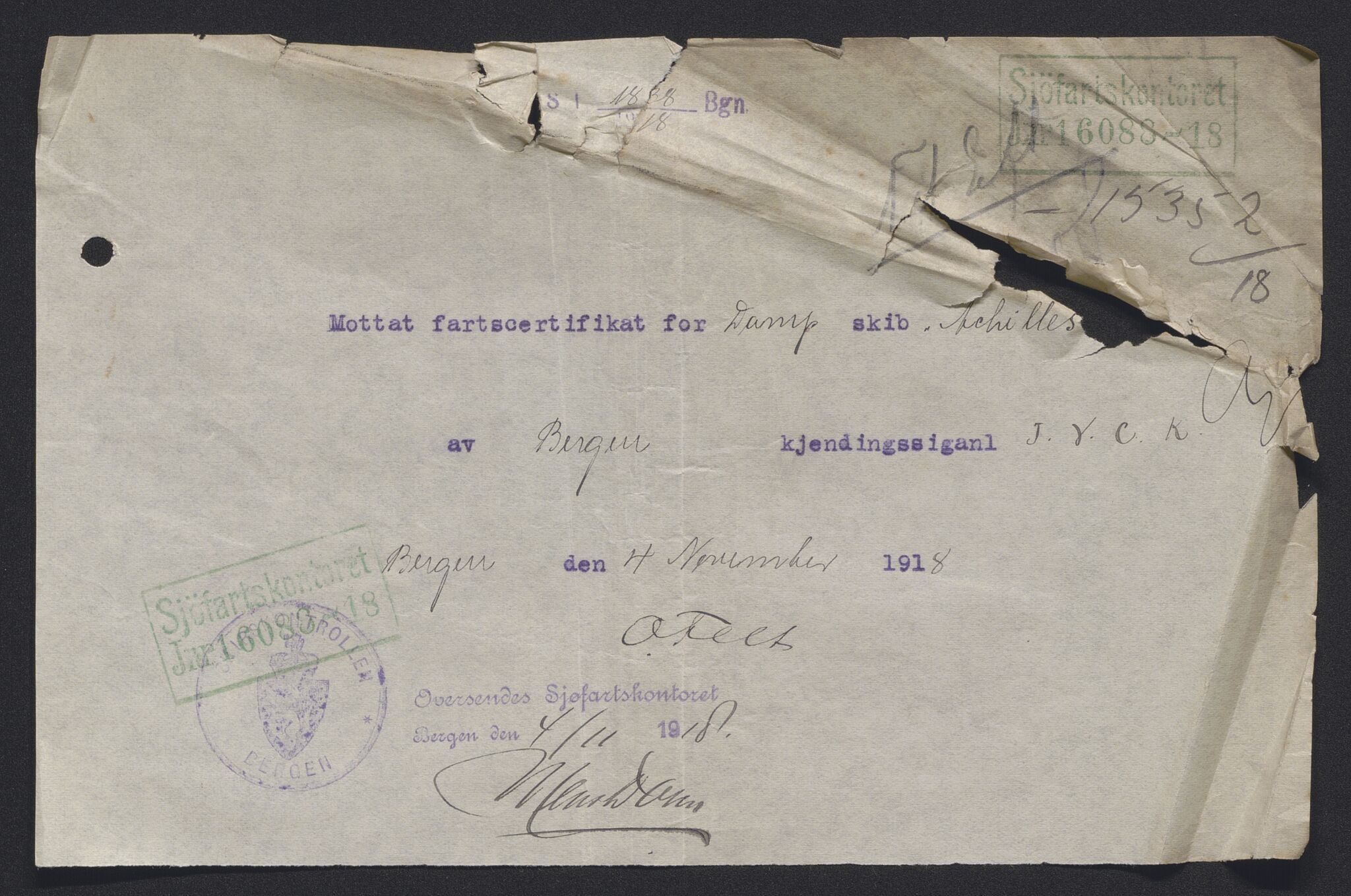 Sjøfartsdirektoratet med forløpere, skipsmapper slettede skip, RA/S-4998/F/Fa/L0001: --, 1860-1922, p. 394