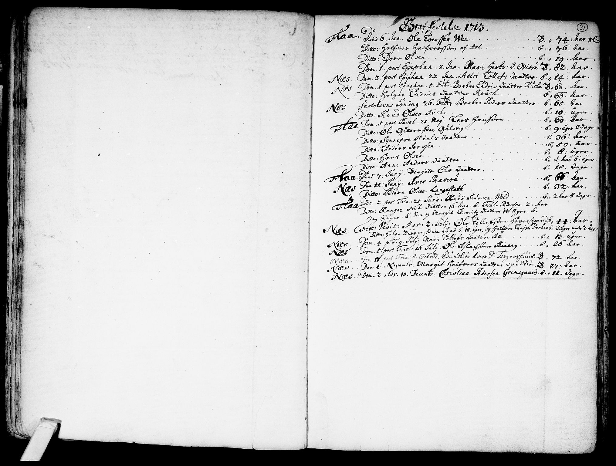 Nes kirkebøker, AV/SAKO-A-236/F/Fa/L0002: Parish register (official) no. 2, 1707-1759, p. 31