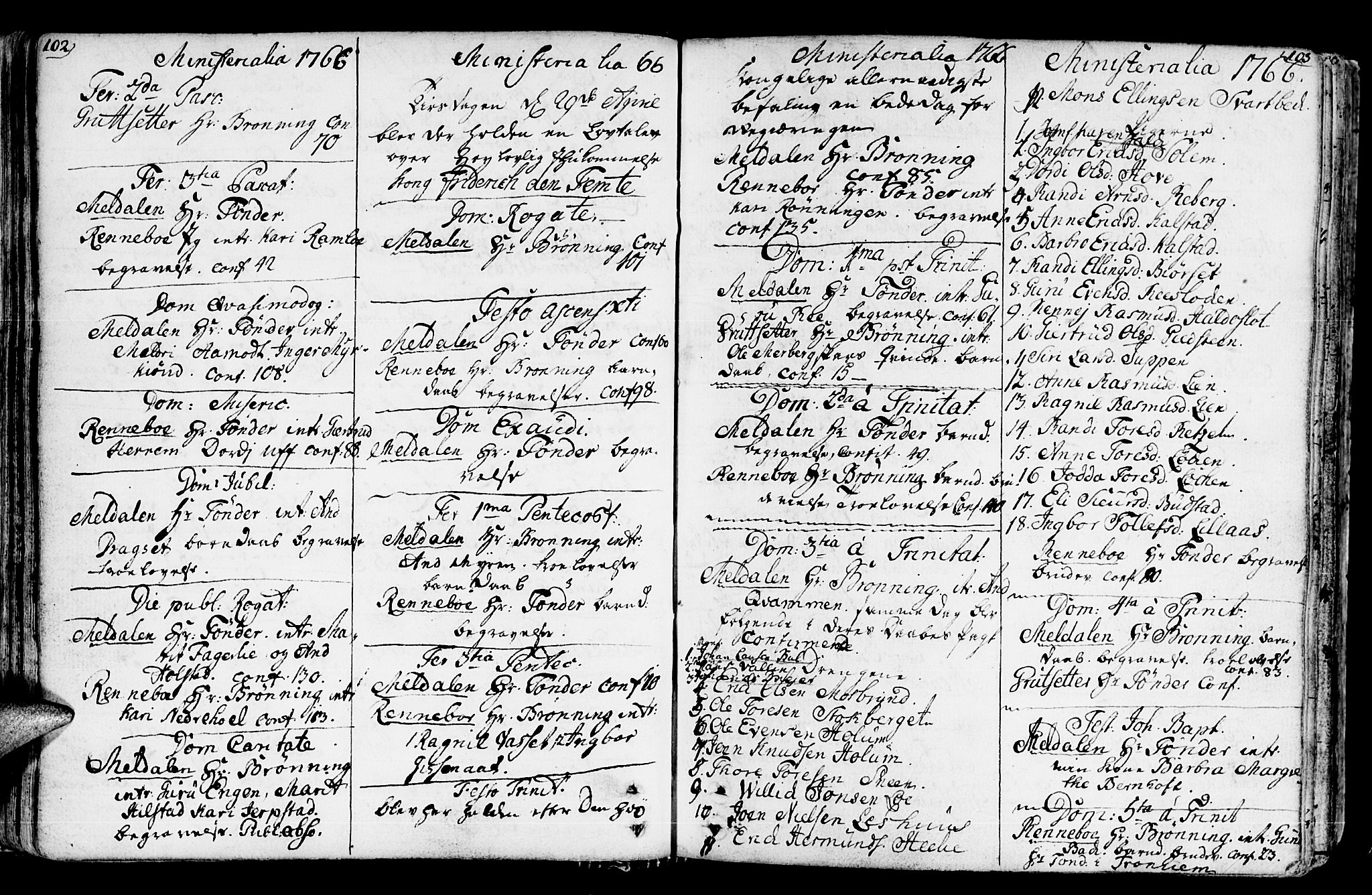 Ministerialprotokoller, klokkerbøker og fødselsregistre - Sør-Trøndelag, SAT/A-1456/672/L0851: Parish register (official) no. 672A04, 1751-1775, p. 102-103